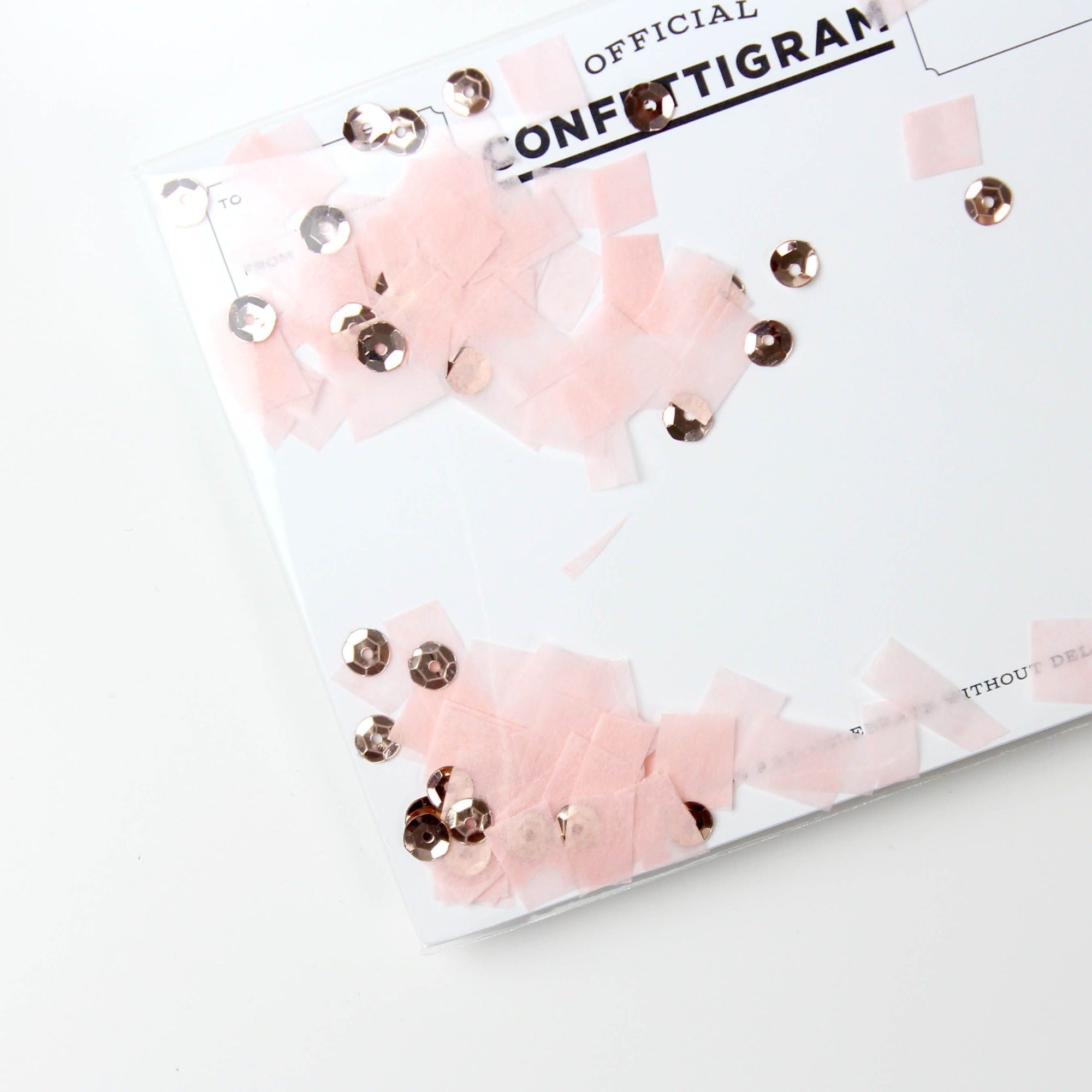 Pink & Gold Confettigram Card