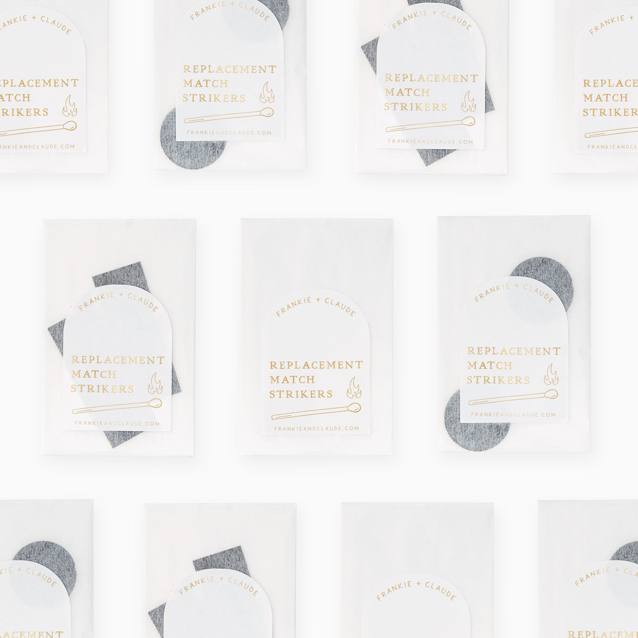 Frankie & Claude Replacement Match Strikers in elegant packaging, essential for keeping your match jar functional and stylish.