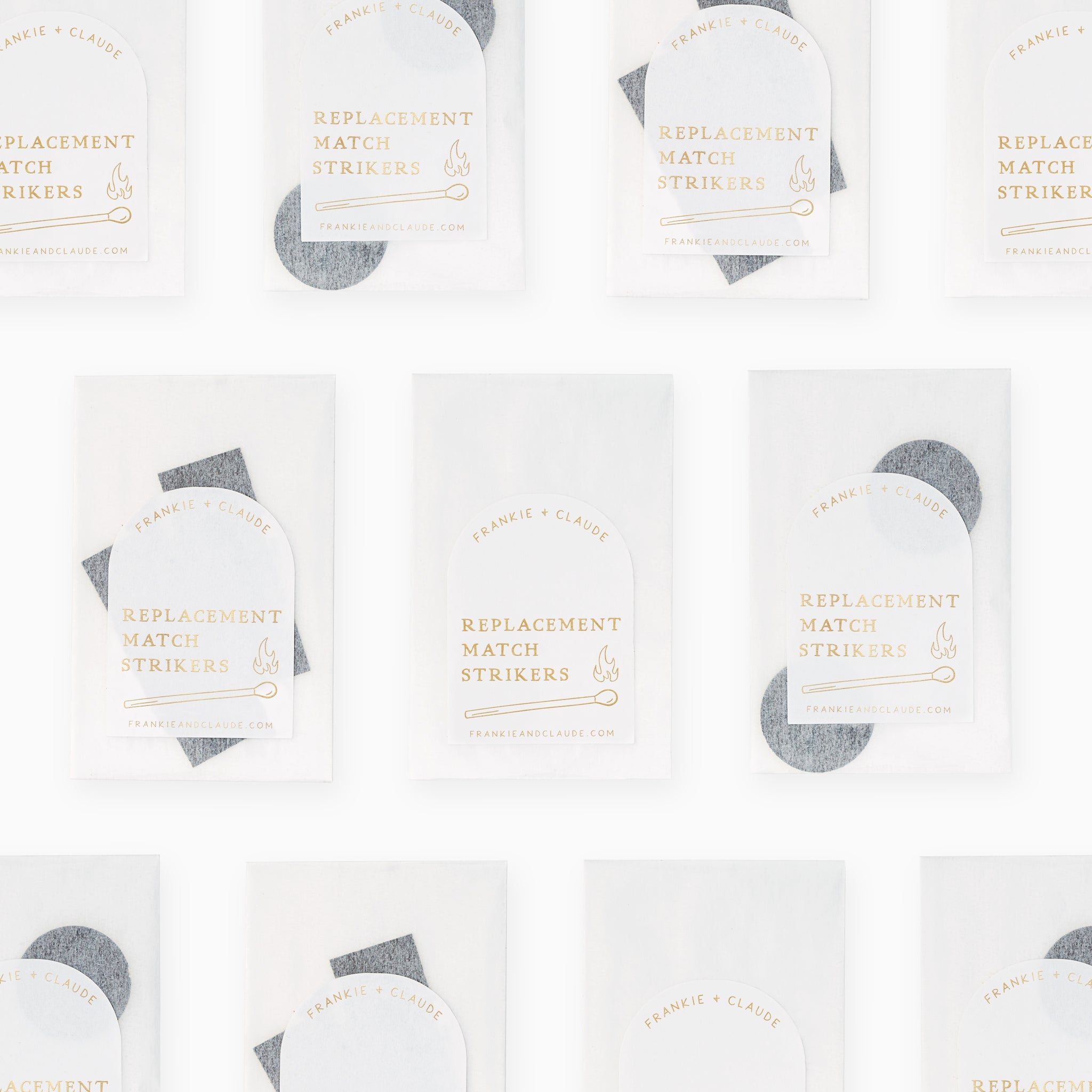 Frankie & Claude Replacement Match Strikers in elegant packaging, essential for keeping your match jar functional and stylish