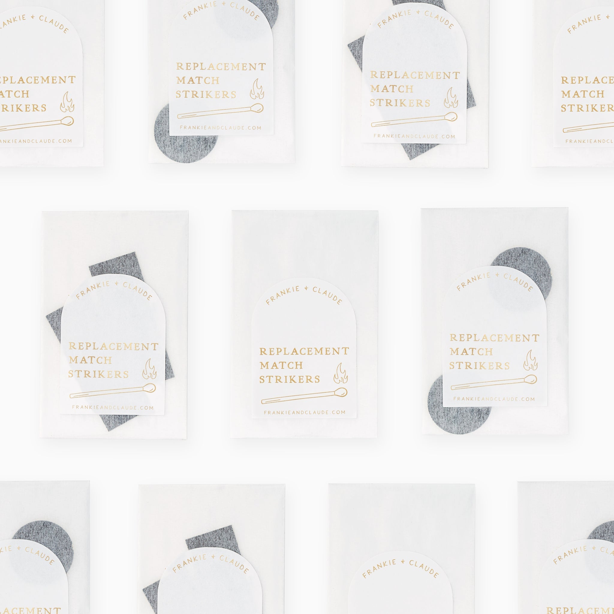 Frankie & Claude Replacement Match Strikers in elegant packaging, essential for keeping your match jar functional and stylish.