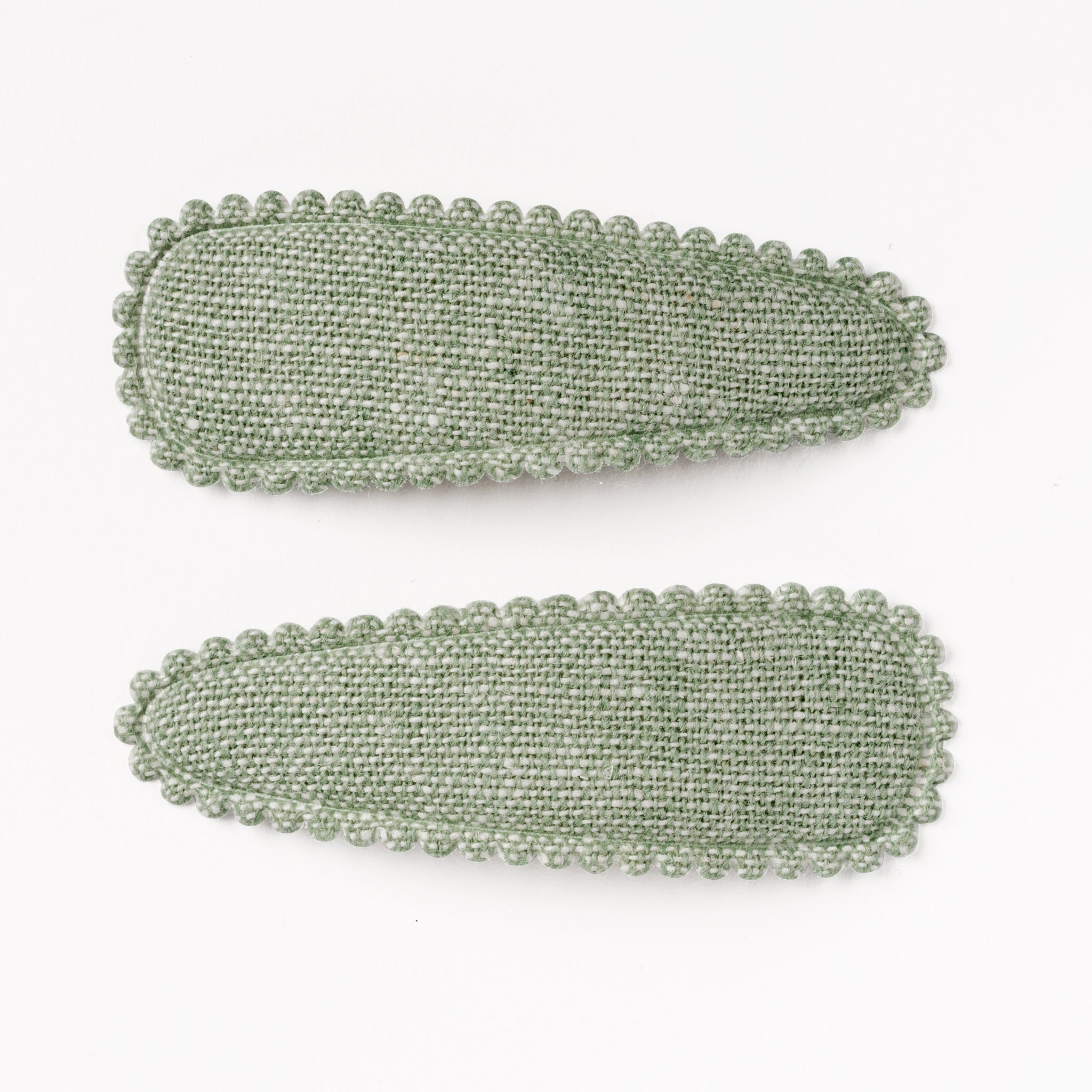 Sage Green Linen Hair Clips