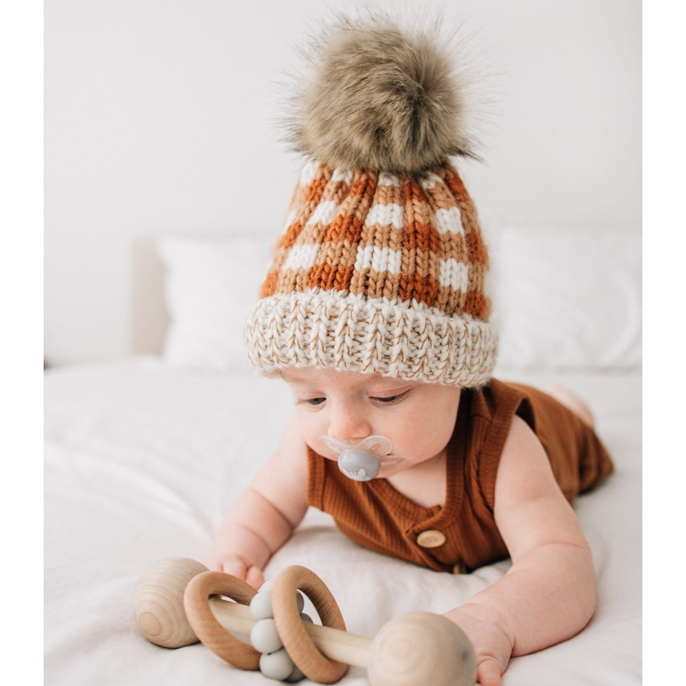 Sienna Buffalo Check Pom Pom Beanie