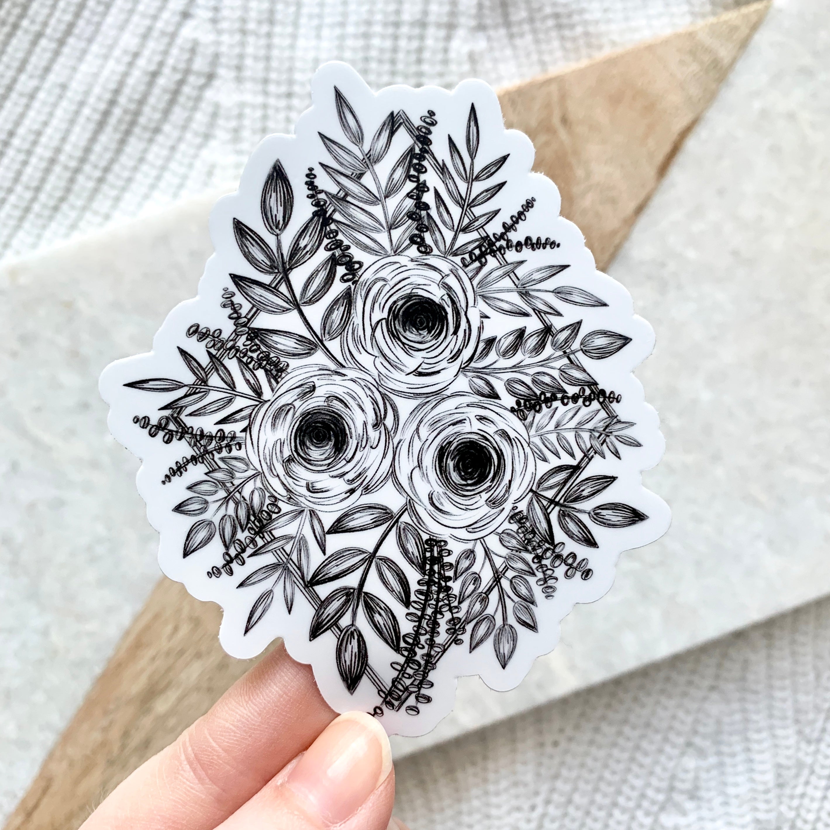 Sketched Floral Bouquet Sticker