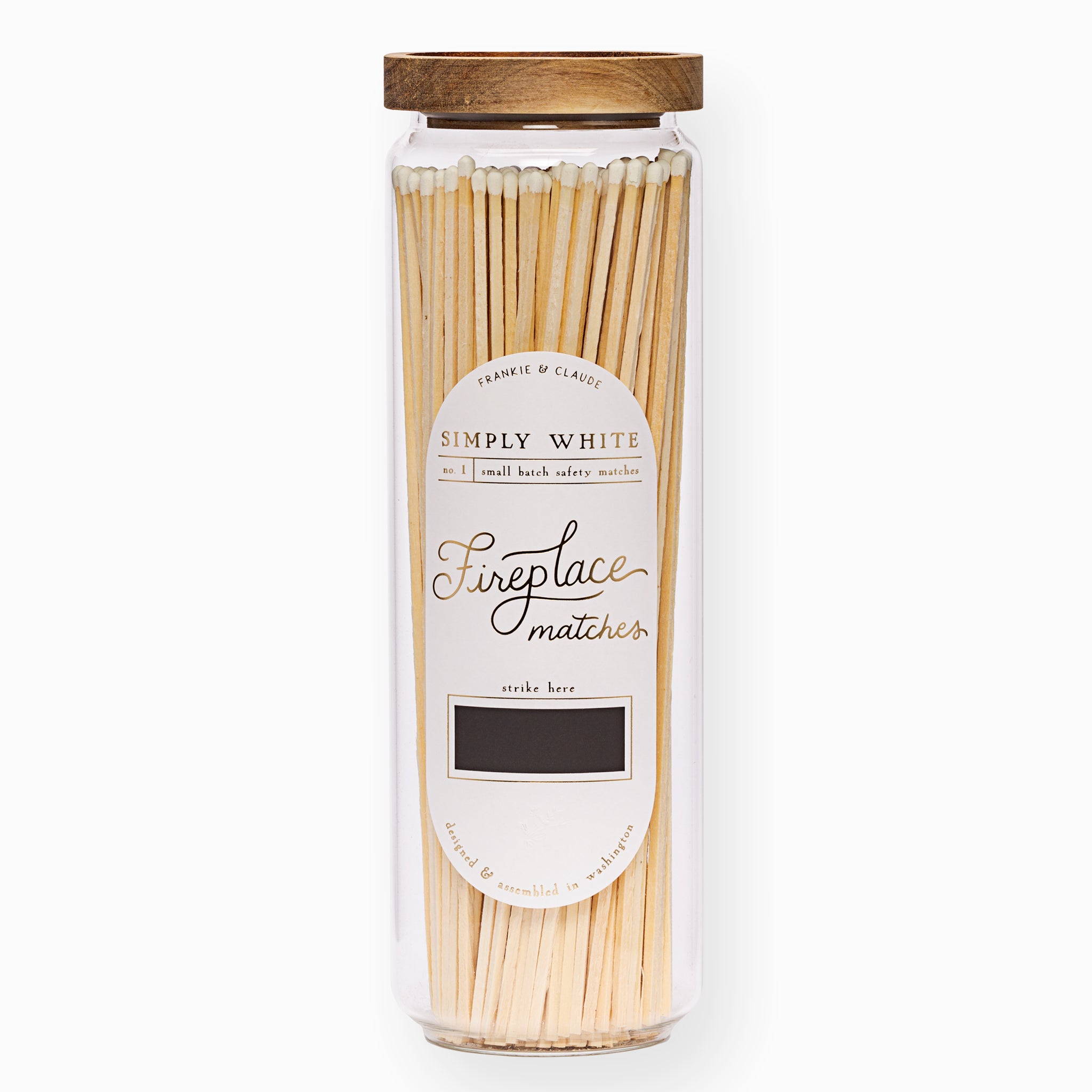 Simply White Fireplace Match Jar