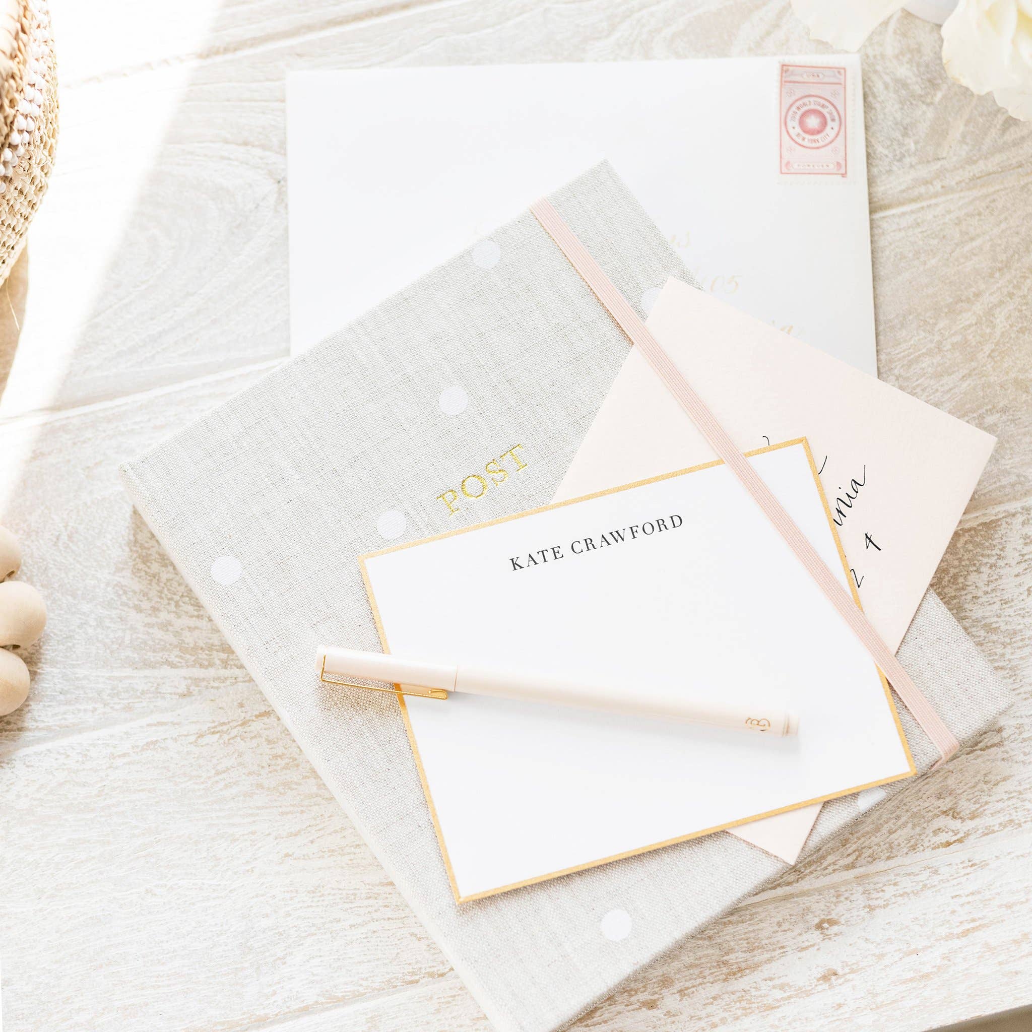 Linen Swiss Dot Address Book