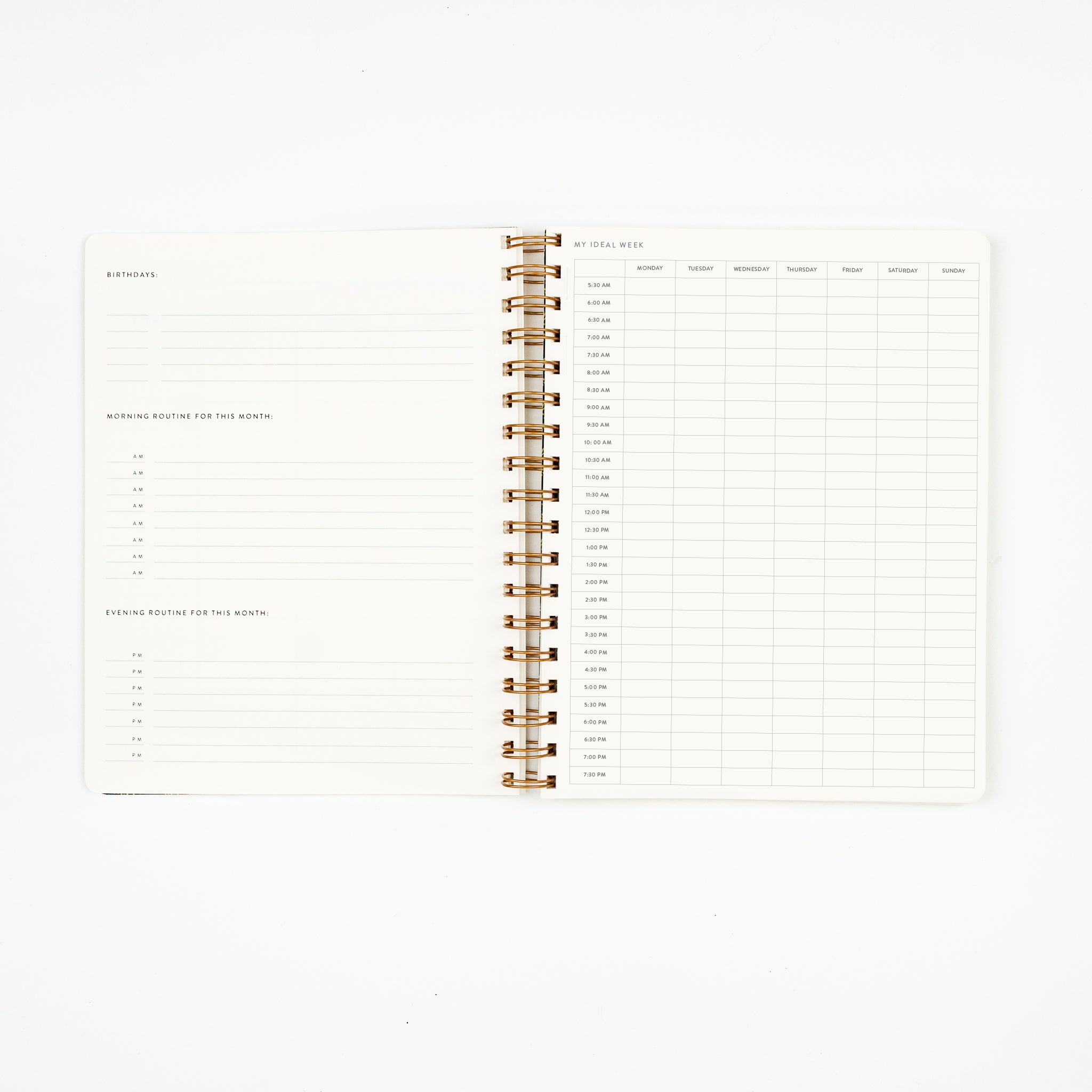 Yellow Floral Undated Planner