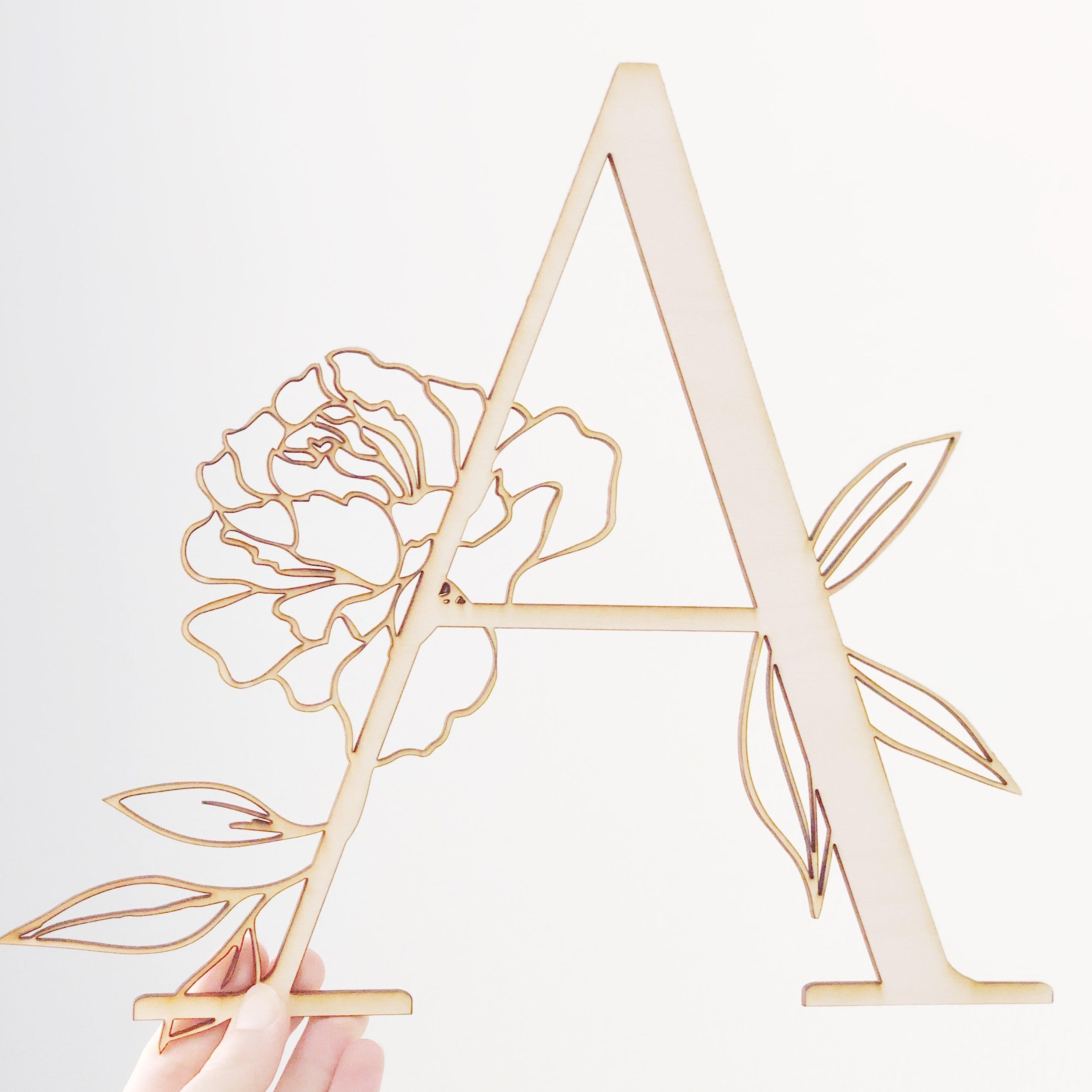 Floral Wood Letter Cutout