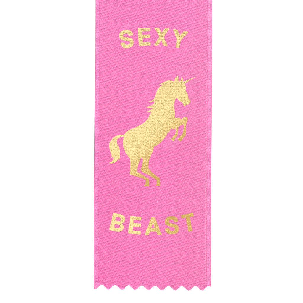 Sexy beast unicorn award ribbon