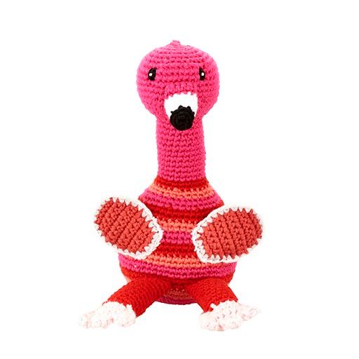 Organic Crocheted Flamingo Rattle