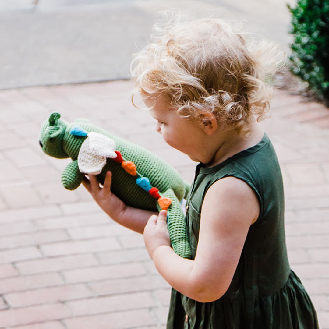 Organic Crocheted Green Dragon