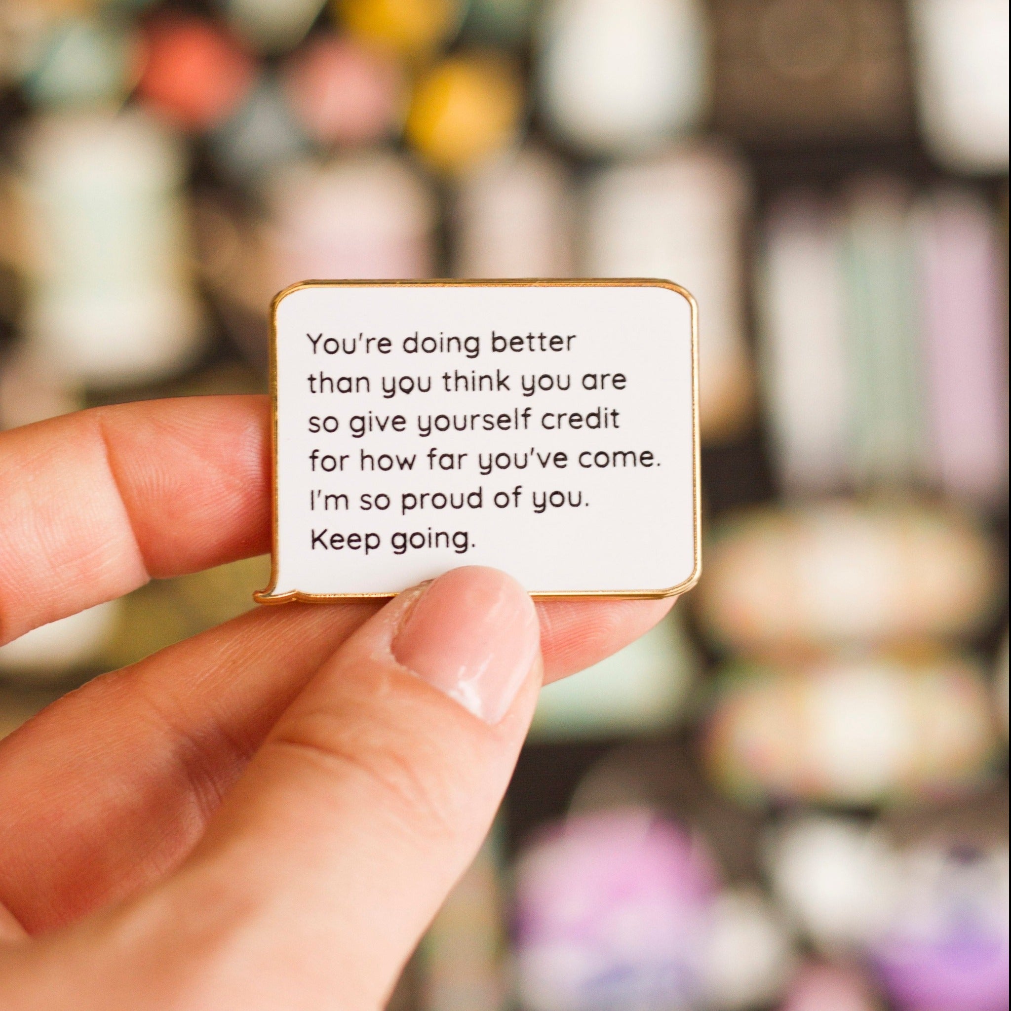 Incoming Text Proud of You Enamel Pin