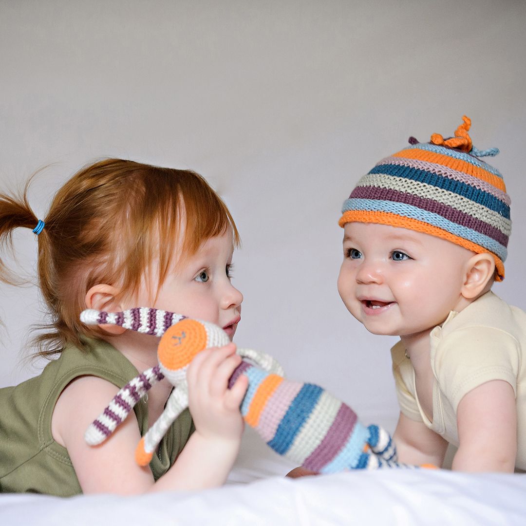 Organic Rainbow Crocheted Bunny