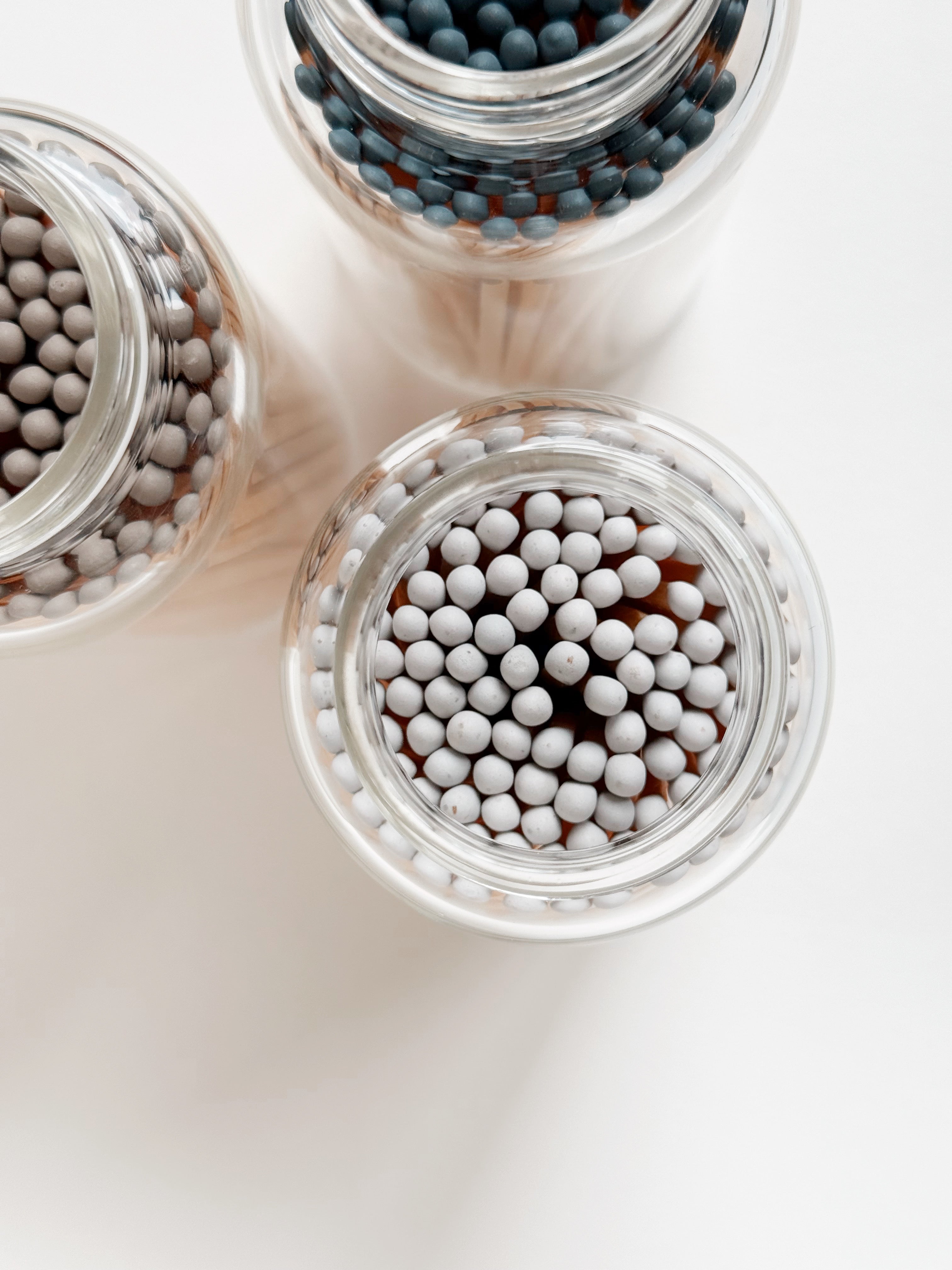 Light Gray Long Stem Match Jar