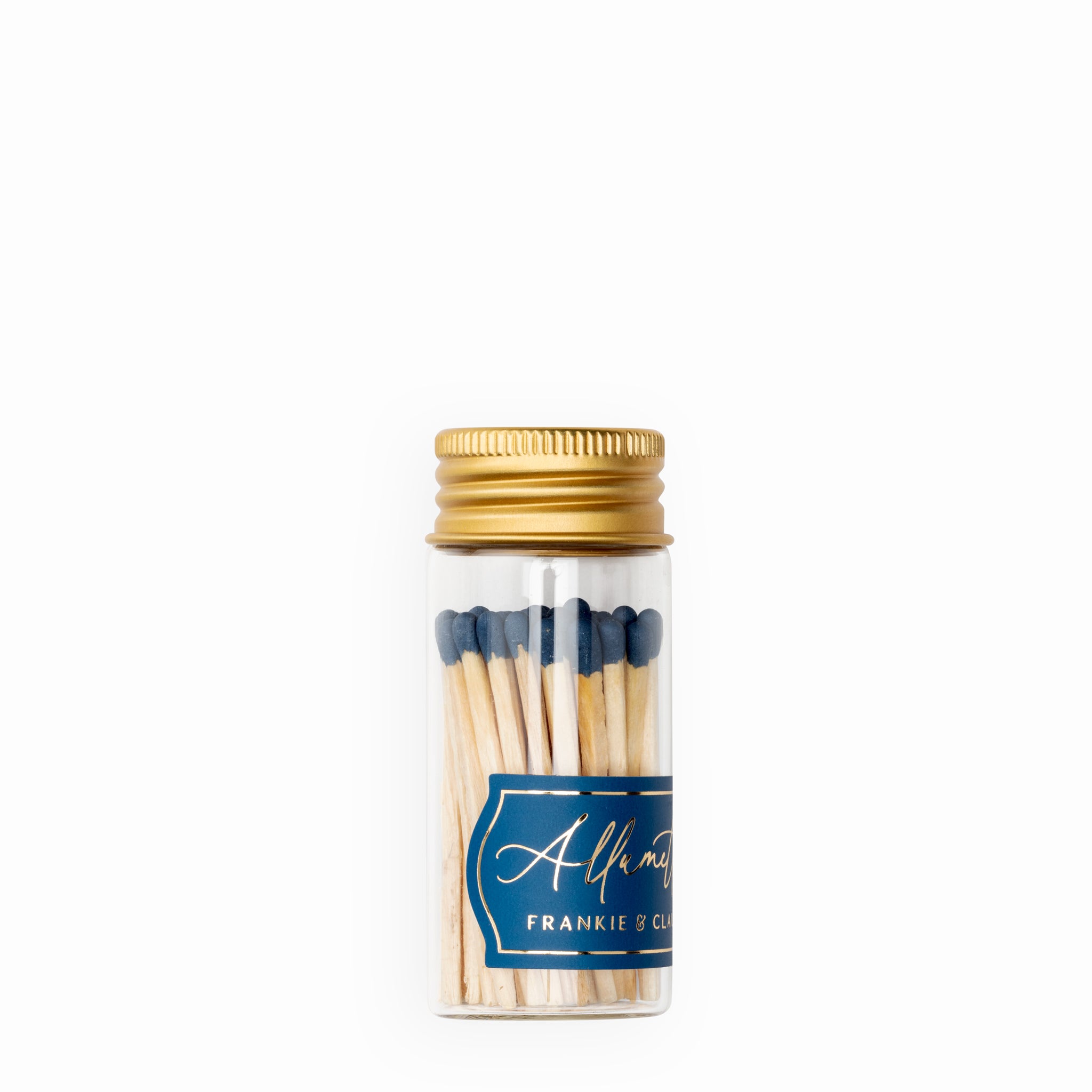 Navy Blue Allumette Match Jar