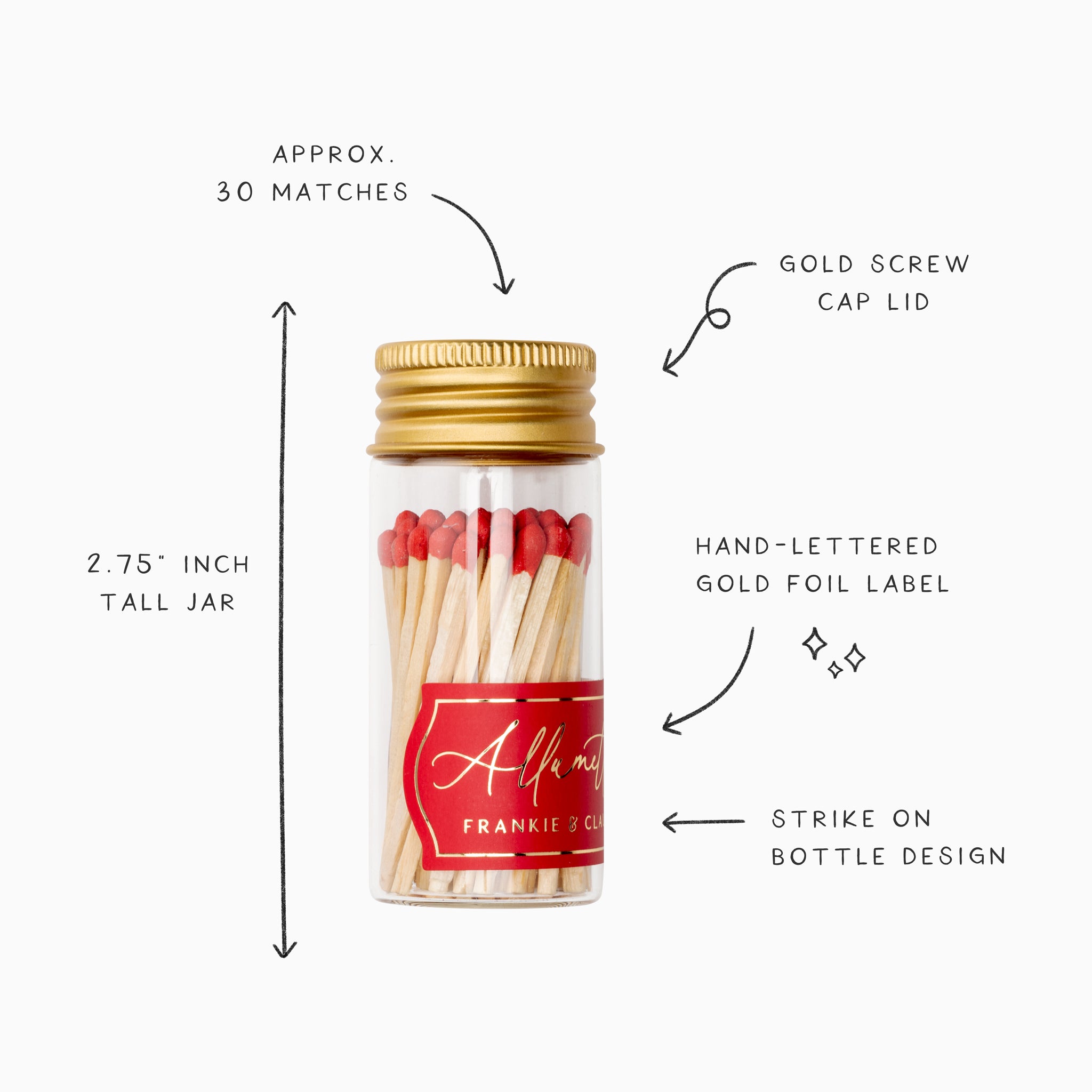 Red Allumette Match Jar