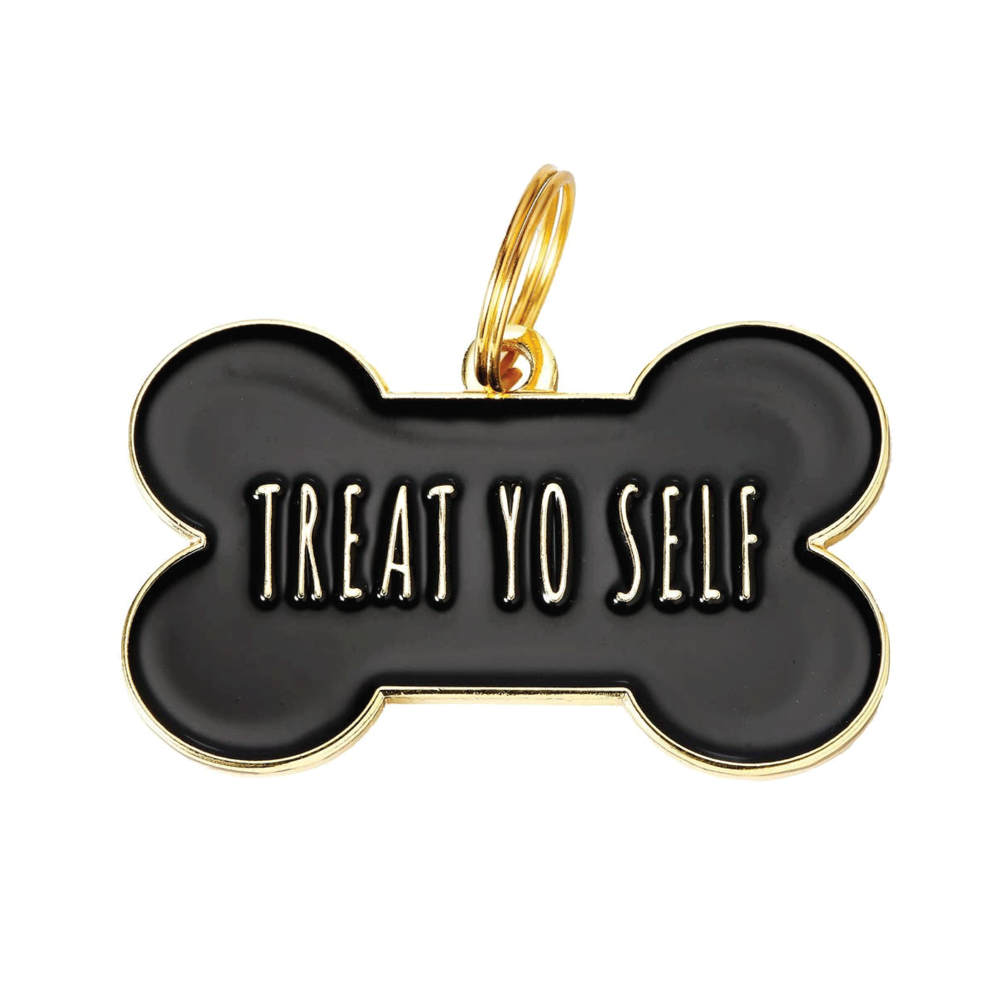 Black Treat Yo Self Pet Id Tag