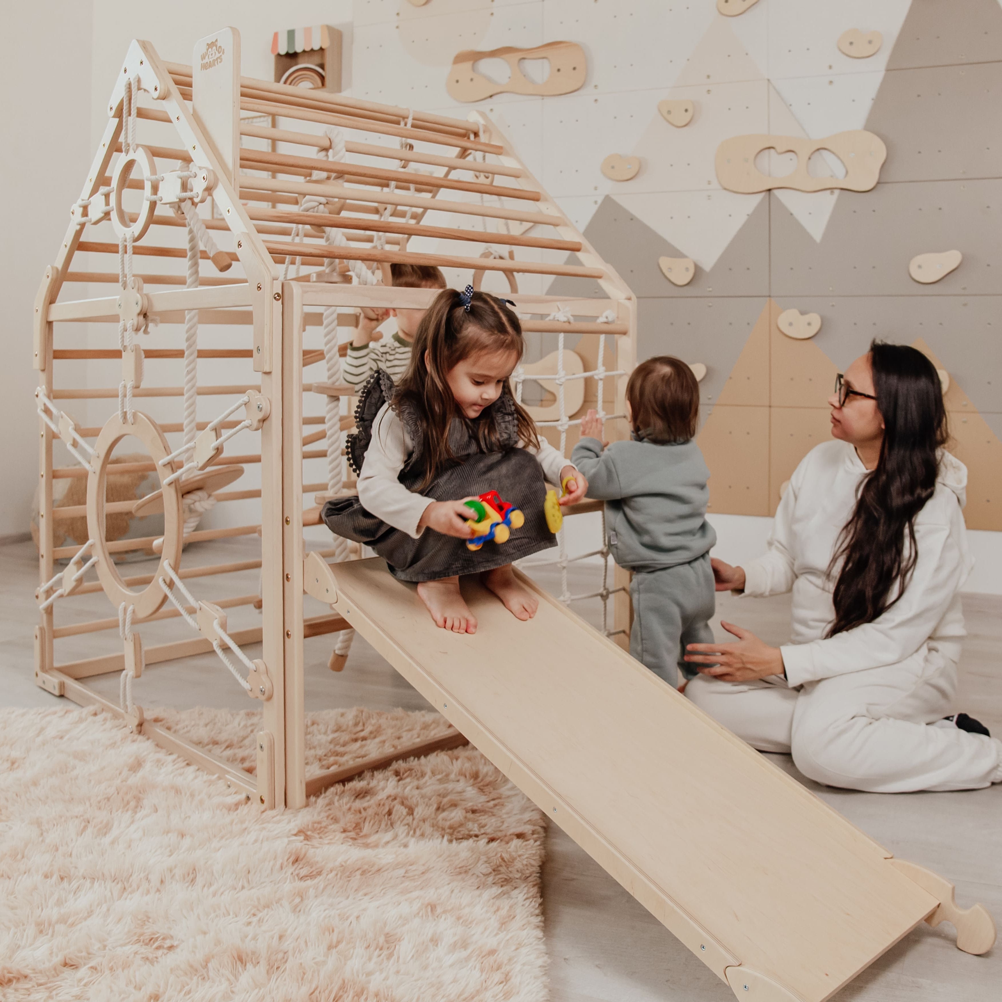 Wooden Climbing Playhouse for Toddlers