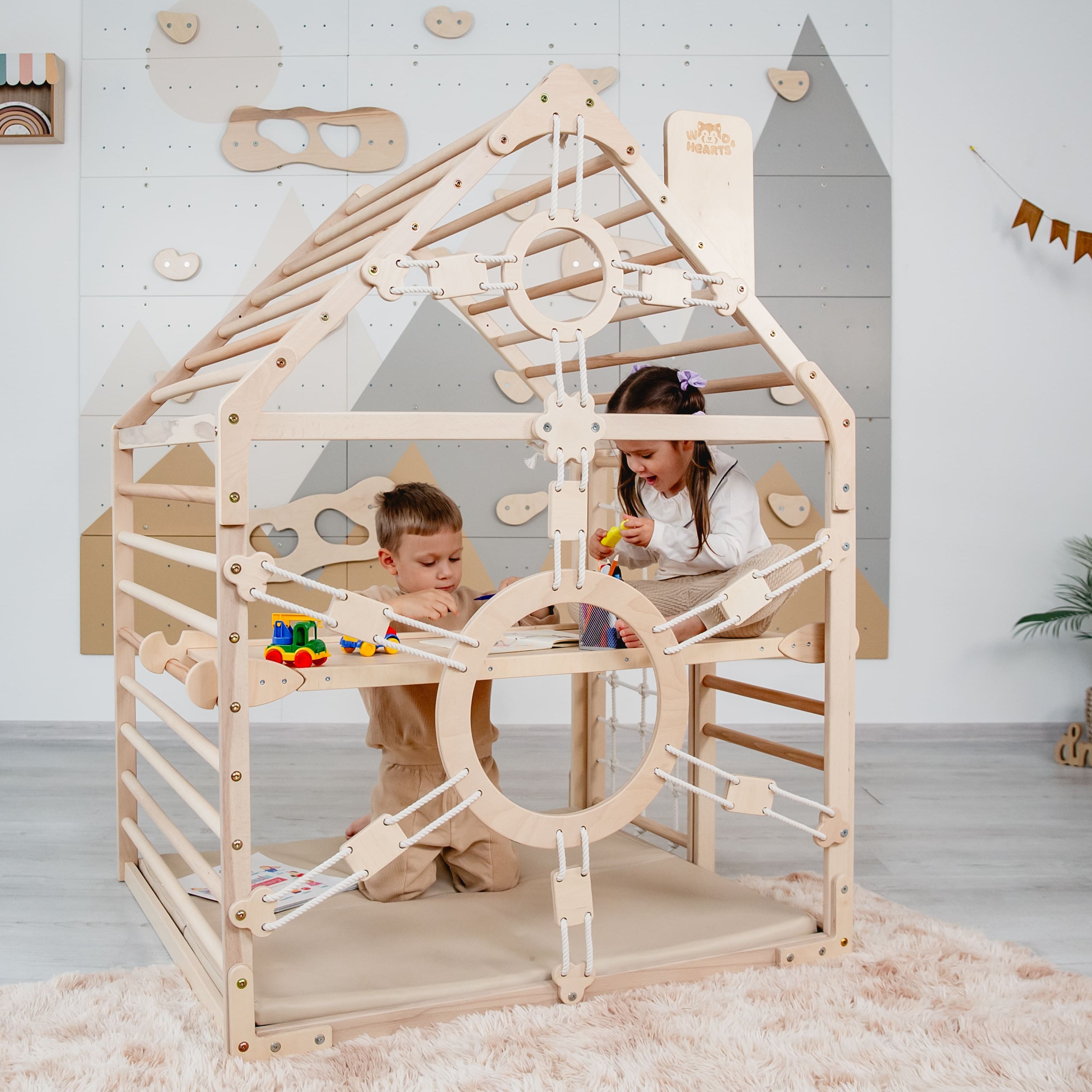 Wooden Climbing Playhouse for Toddlers