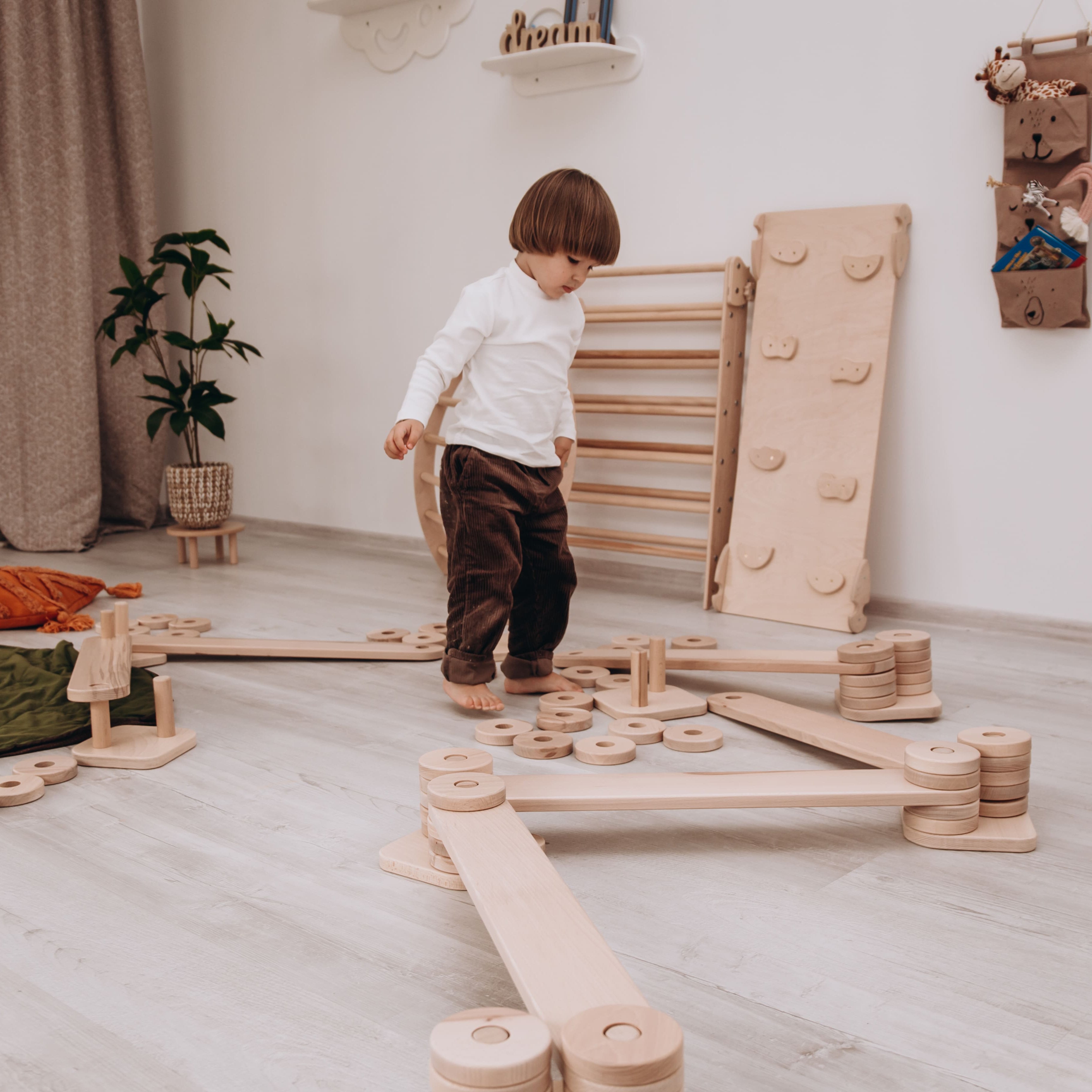 Wooden Balance Beam for Kids