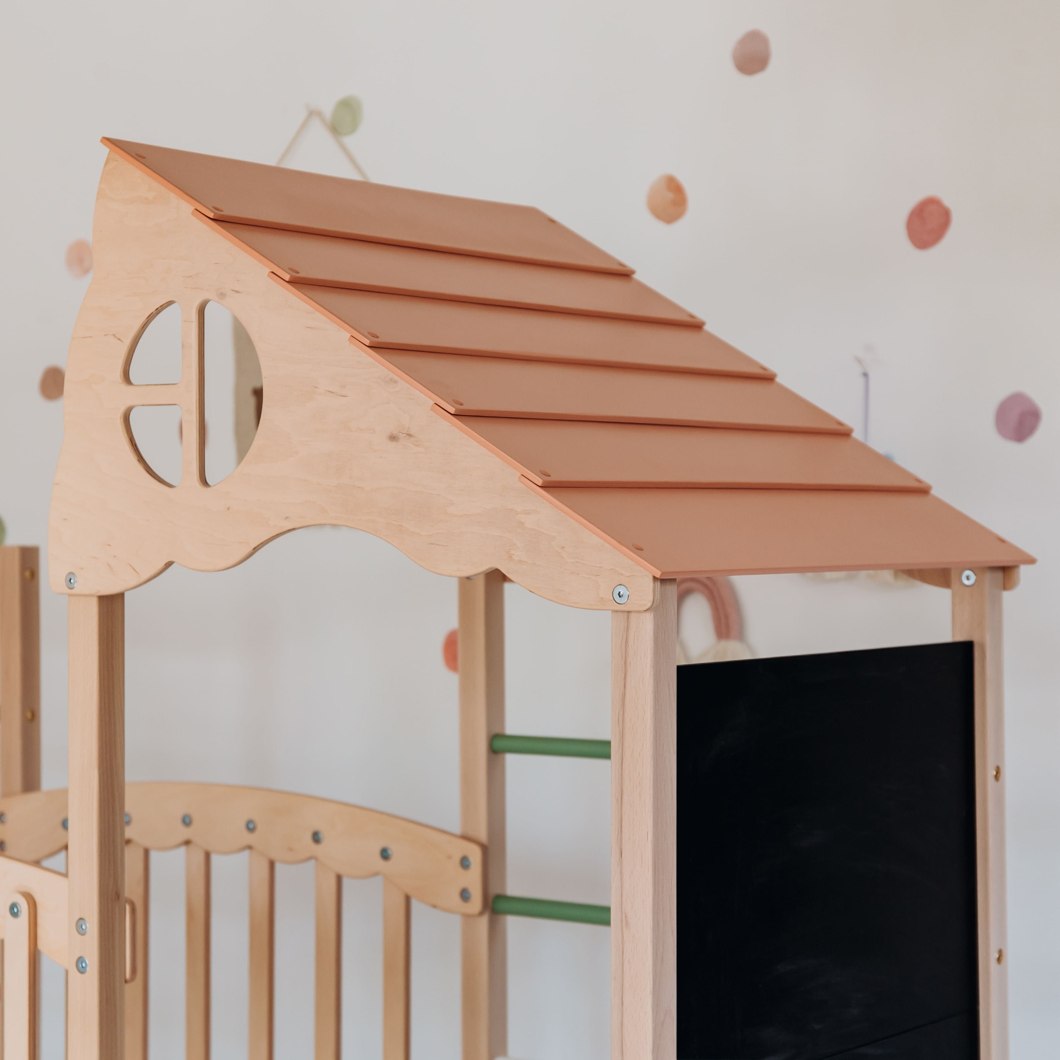 Large Indoor Wood Playground Climber with Houses