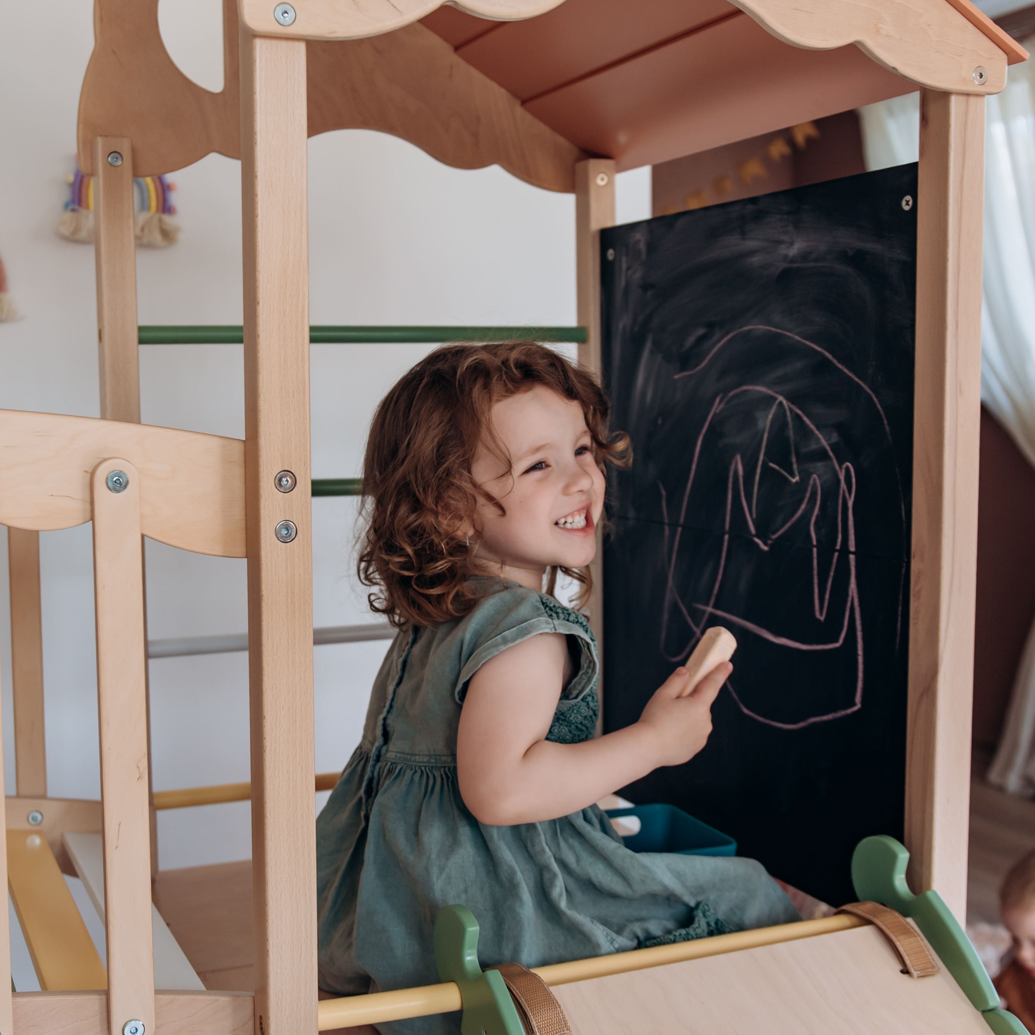 Large Indoor Wood Playground Climber with Houses