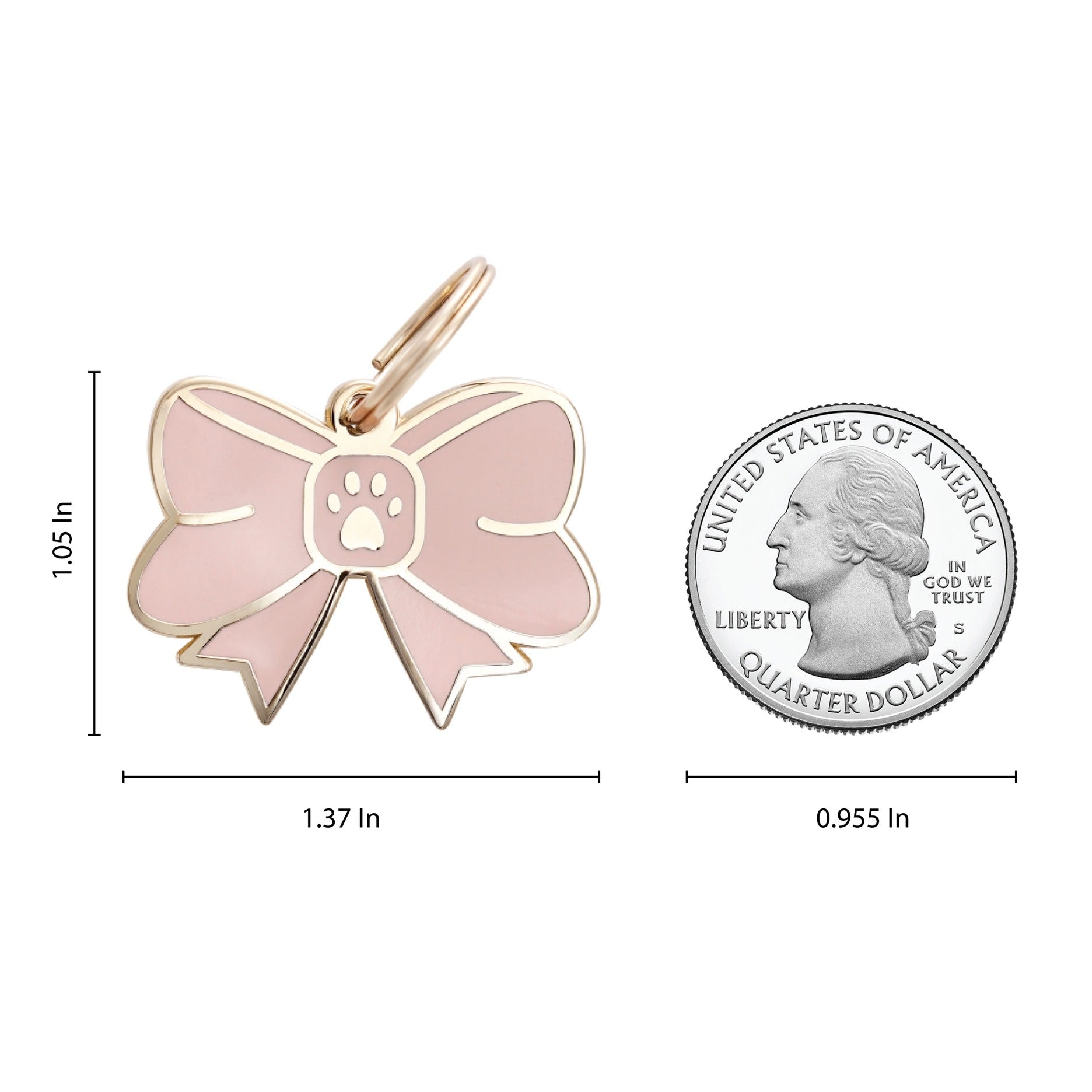 Pink Bow Pet Id Tag