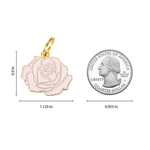 Pink Rose Pet ID Tag