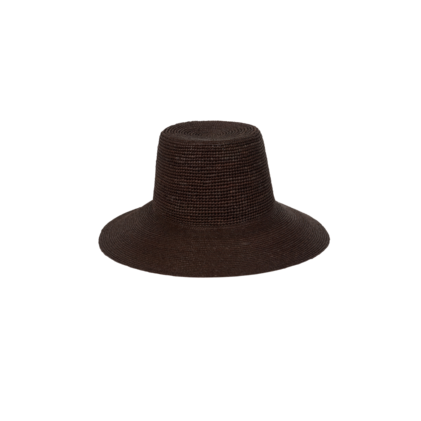 Brown straw hat on a white background