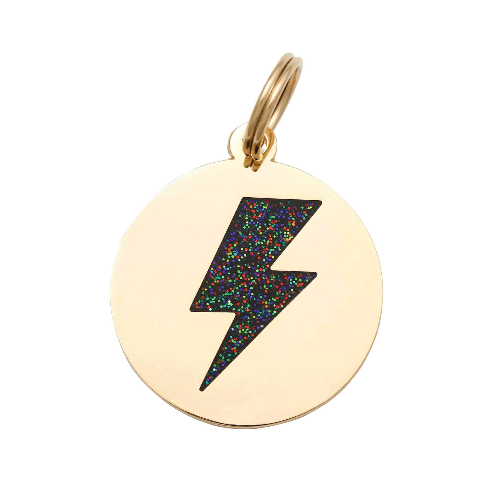 Black & Gold Lightning Bolt Pet Id Tag