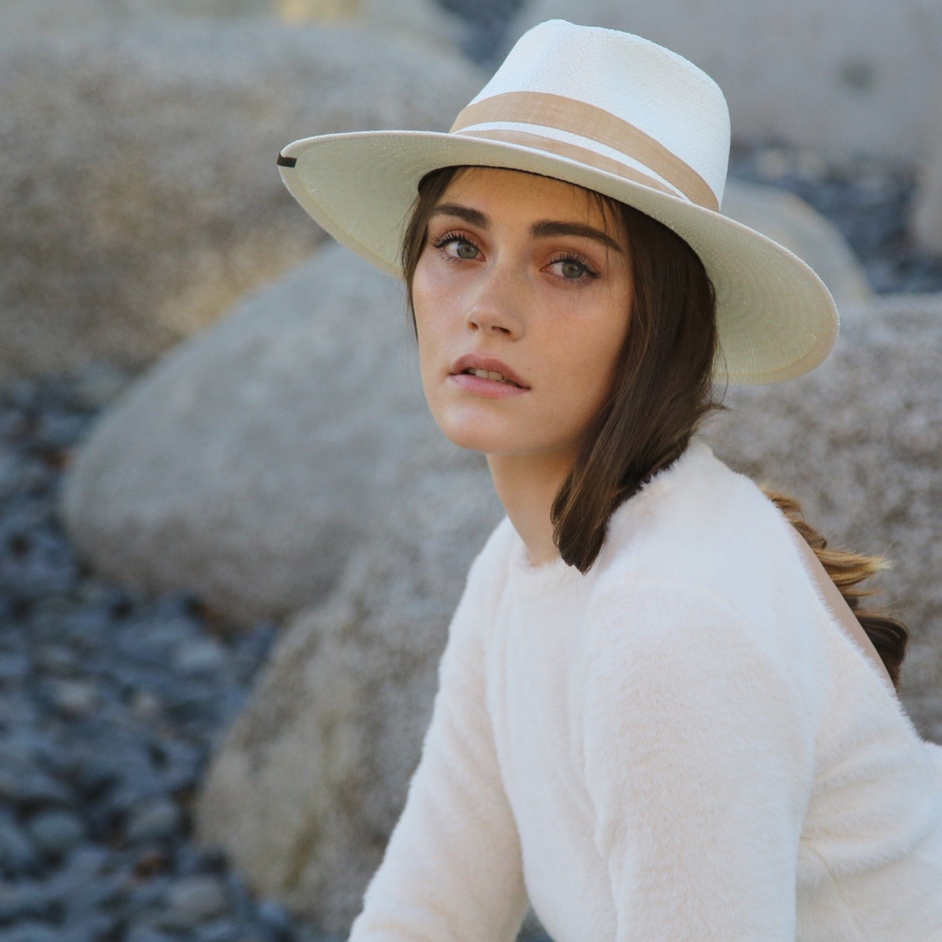 Kin The Label Packable Straw Hat with Flat Brim