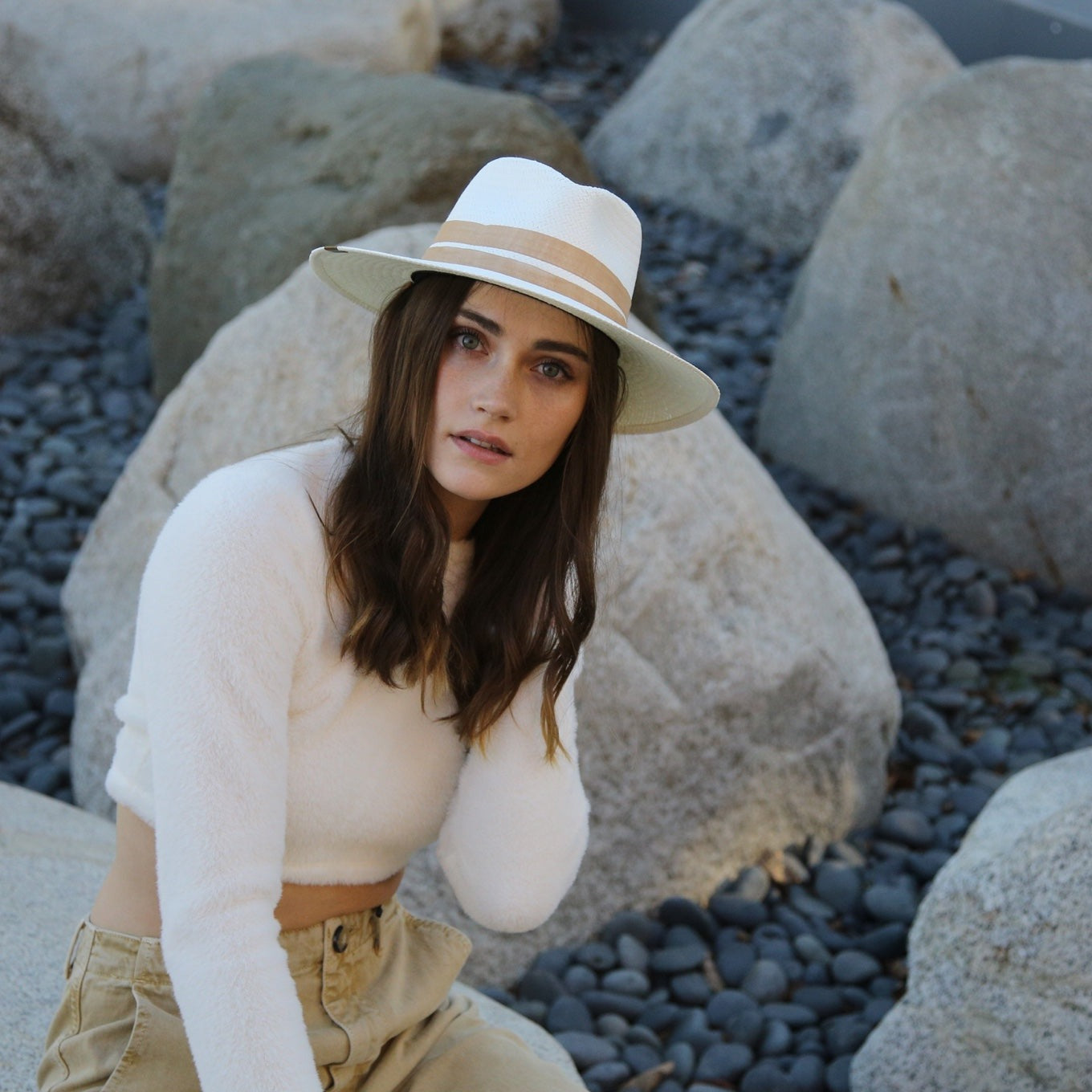 Kin The Label Packable Straw Hat with Flat Brim