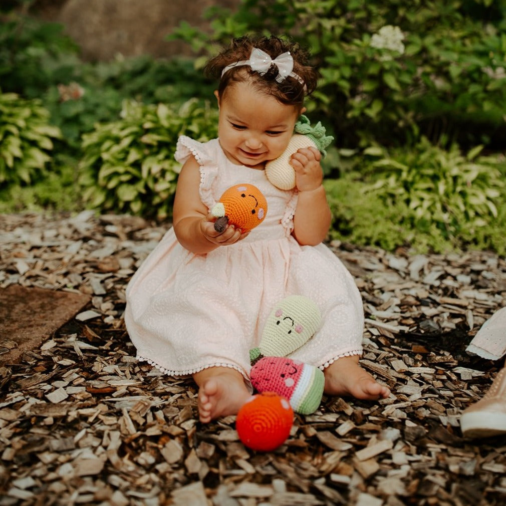 Friendly Crocheted Pear Rattle