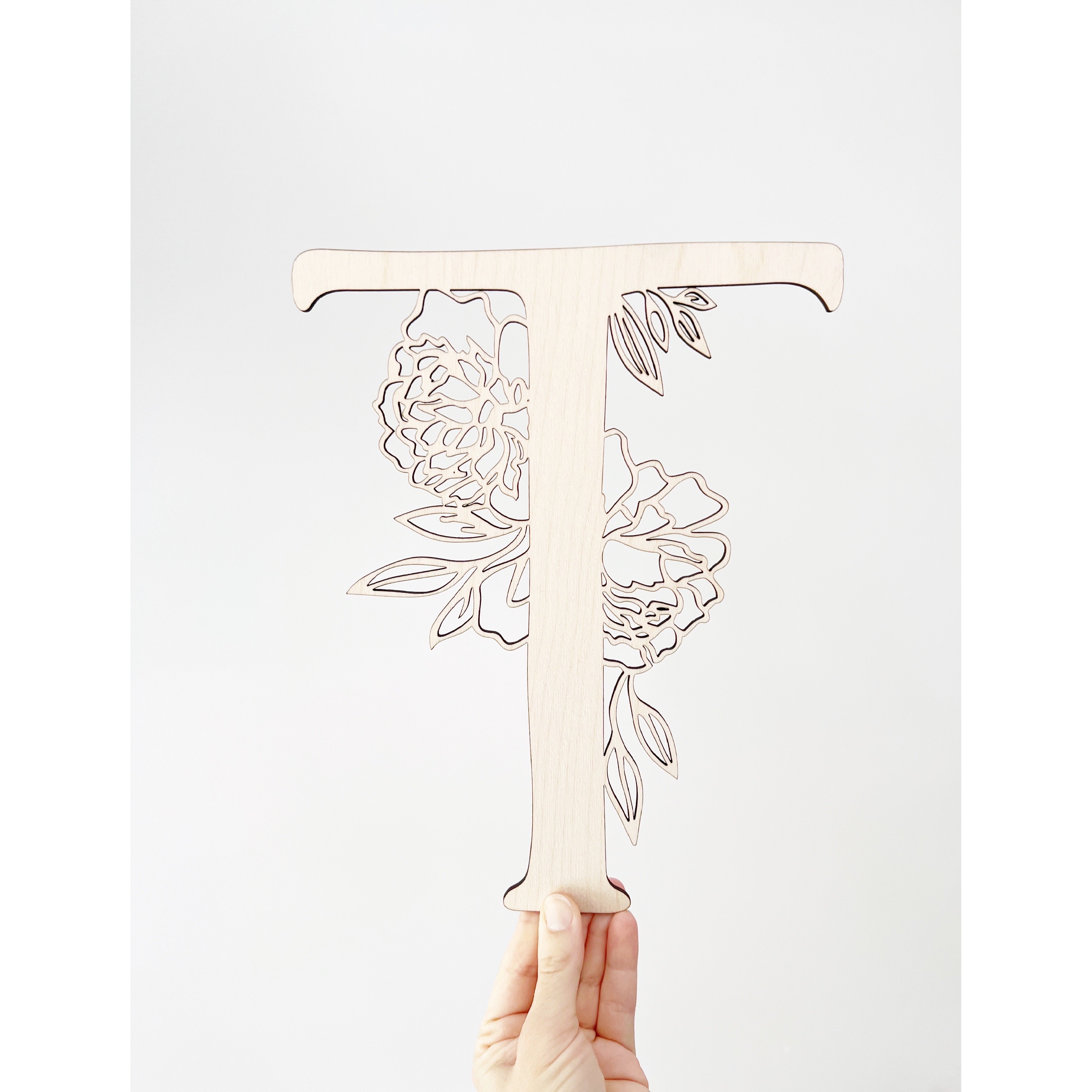 Floral Wood Letter Cutout