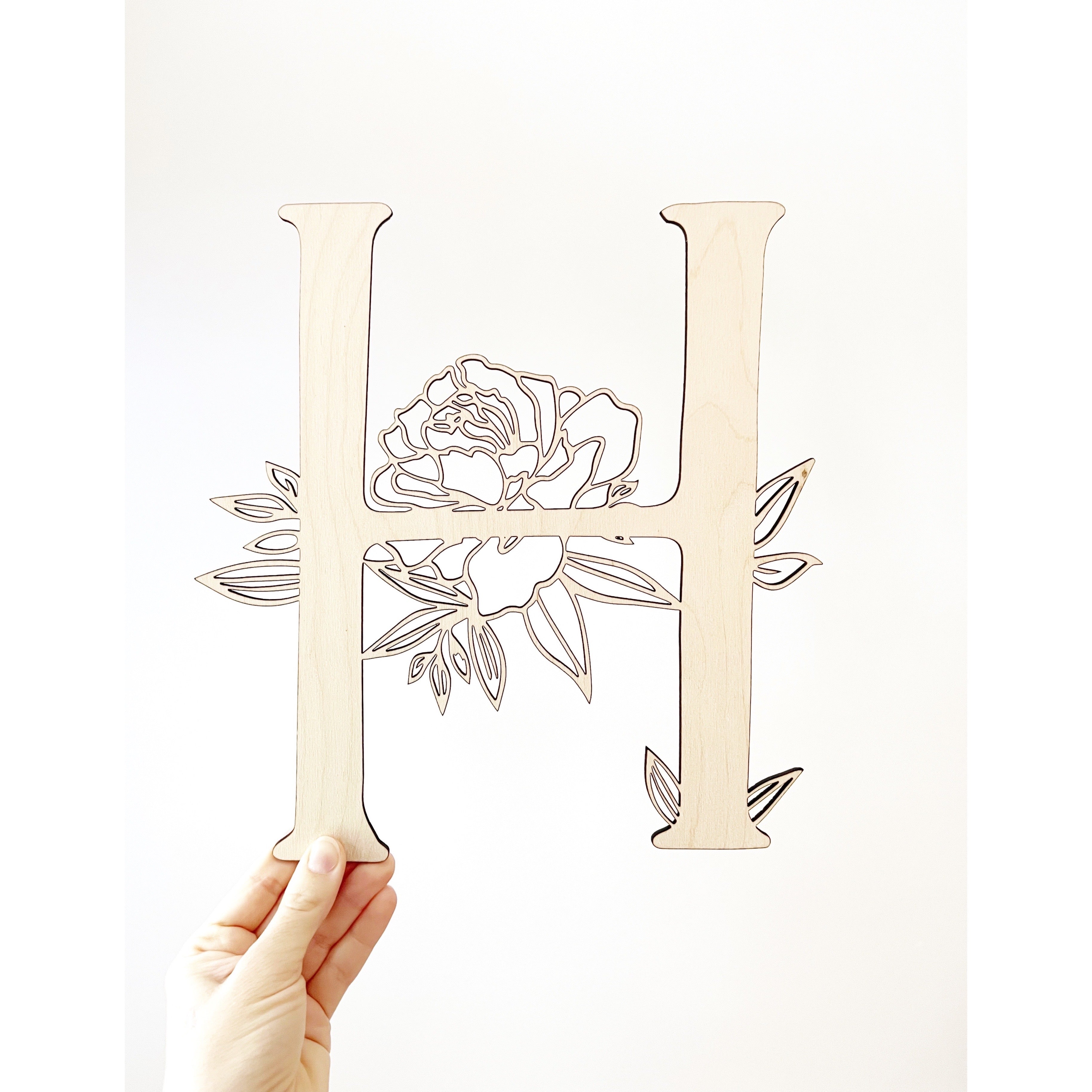 Floral Wood Letter Cutout
