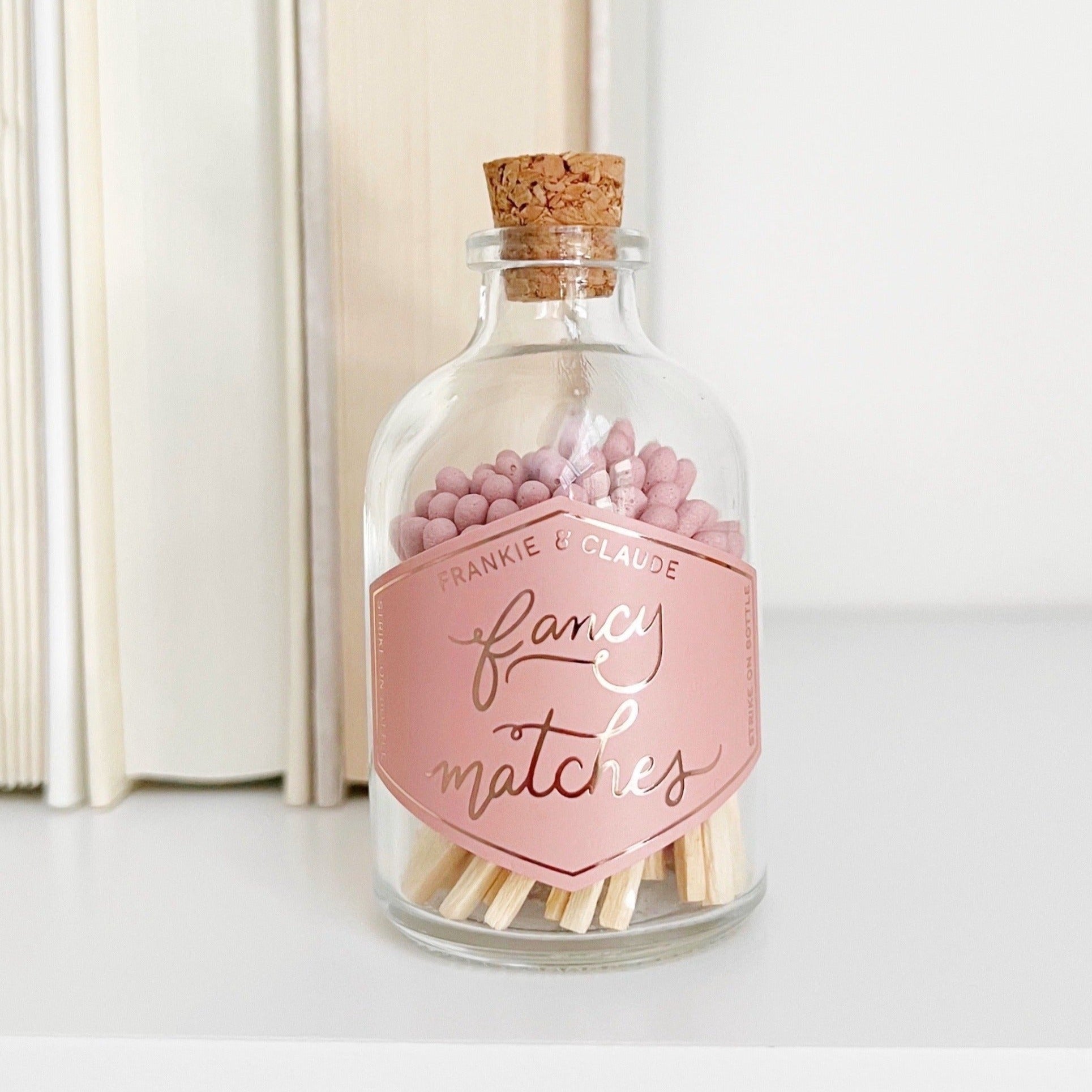 Small Dusty Rose Match Jar