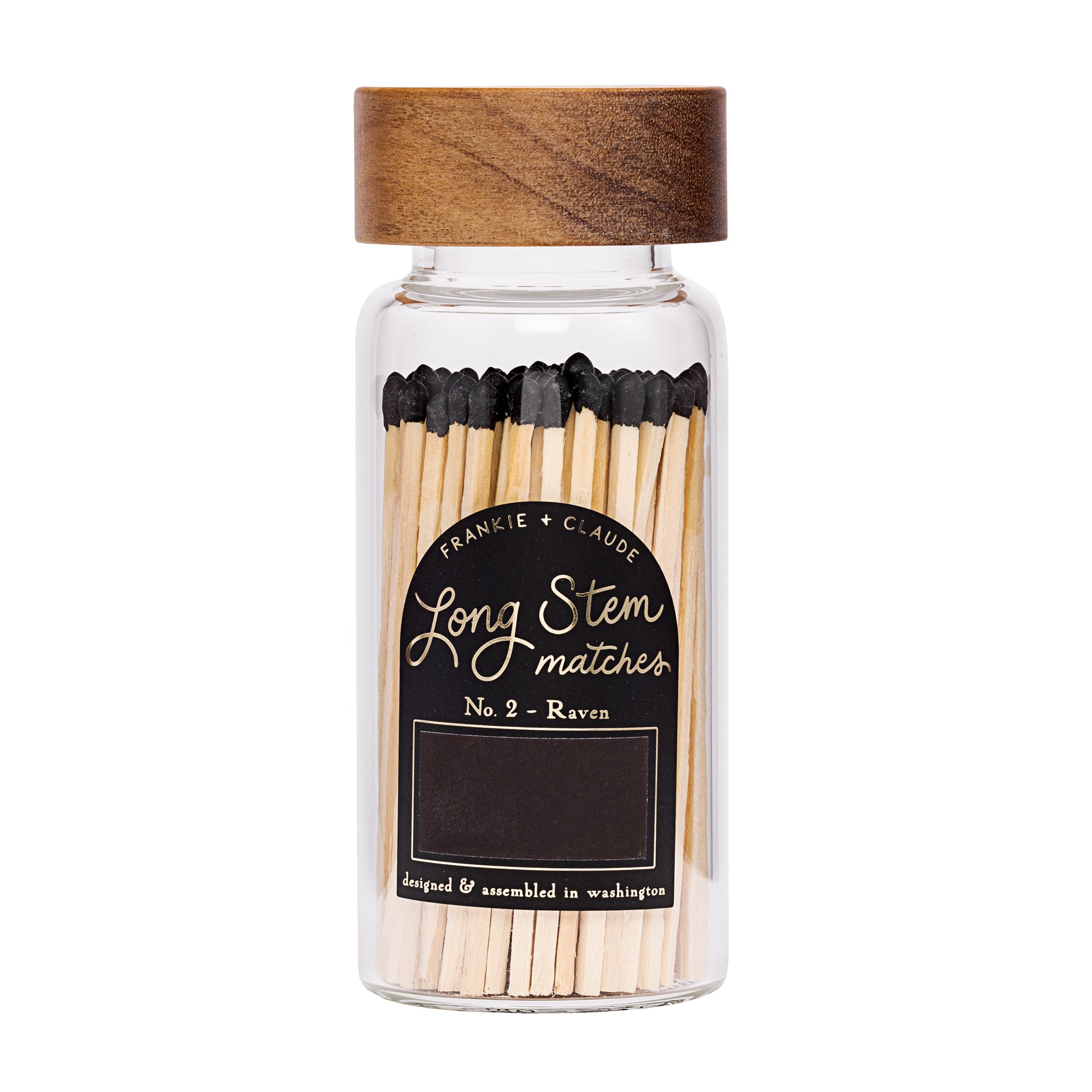 Black Long Stem Match Jar