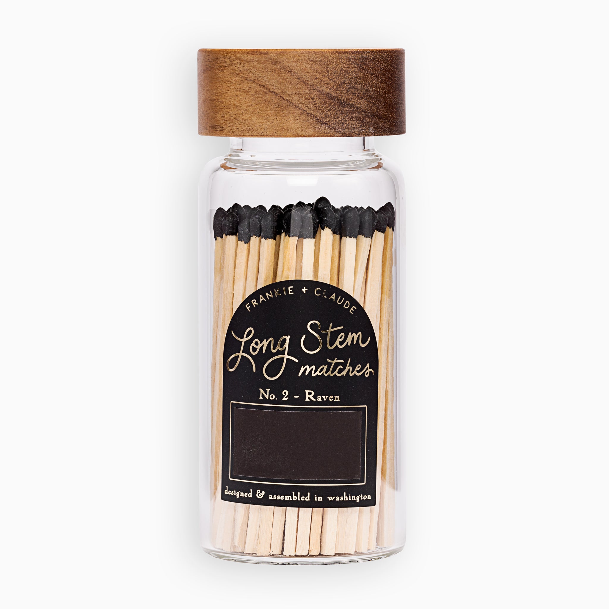 Black Long Stem Match Jar