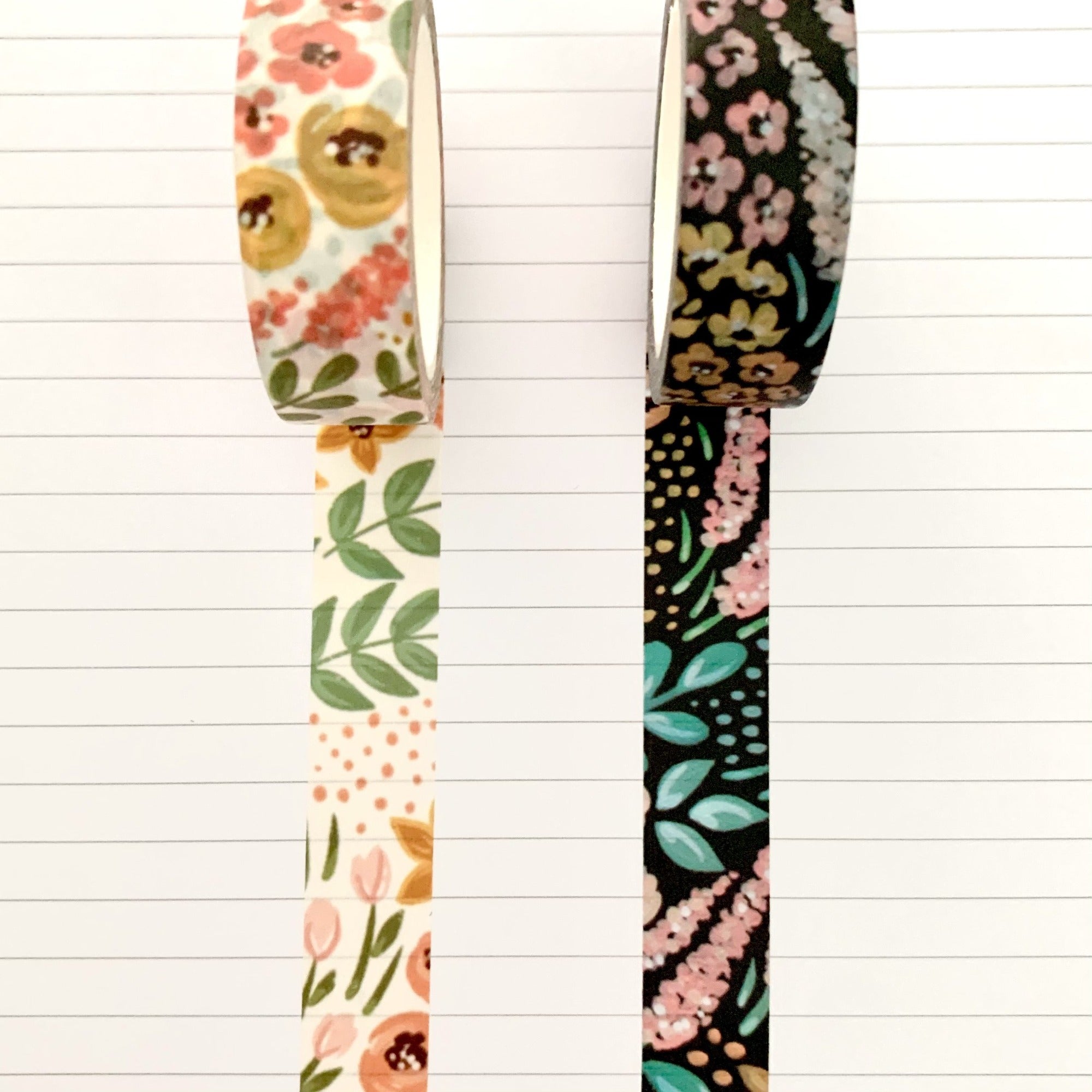 Black Floral Washi Tape