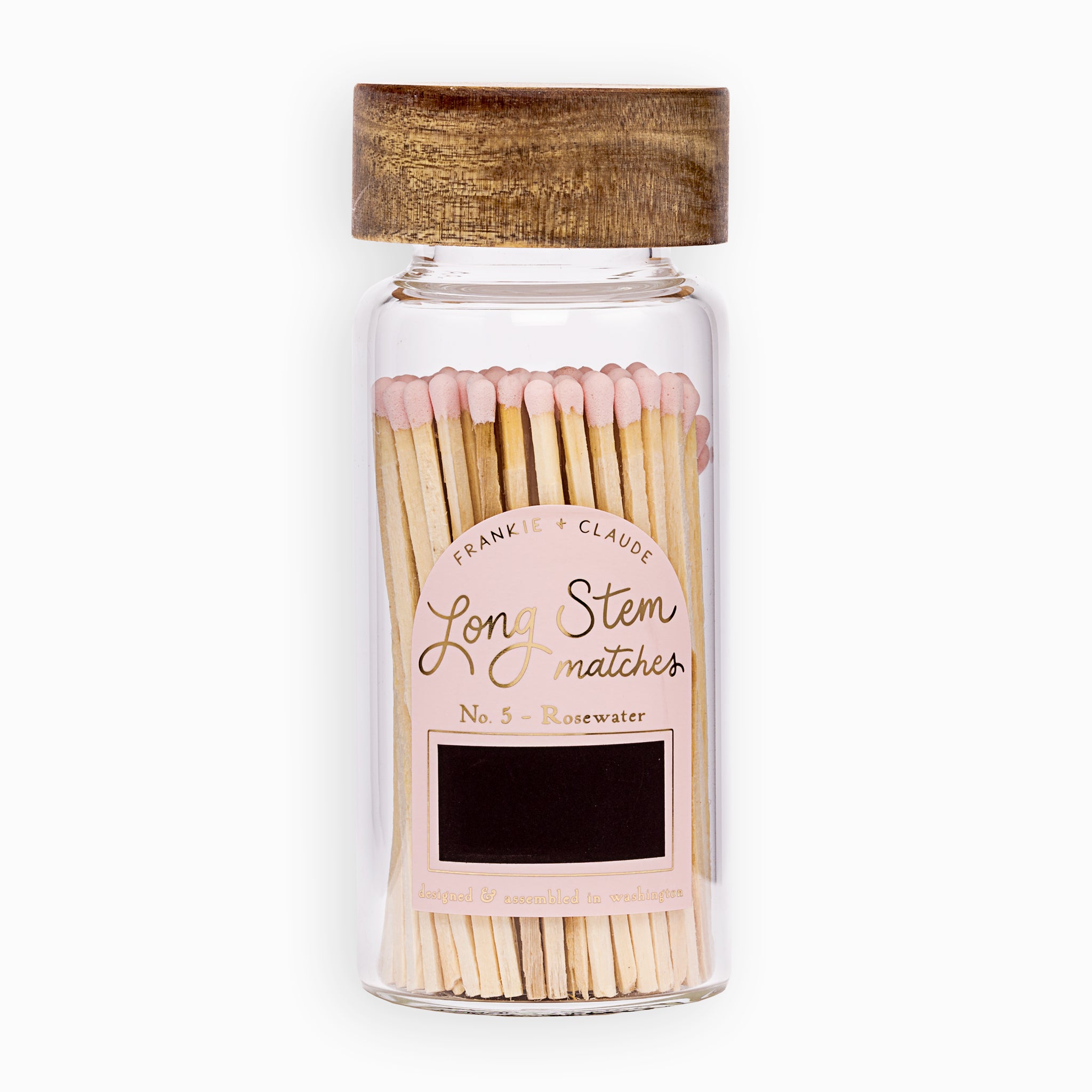 Blush Pink Long Stem Match Jar