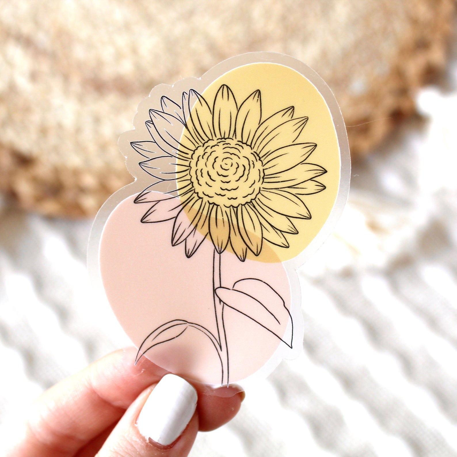 Clear Sunflower Outline Sticker