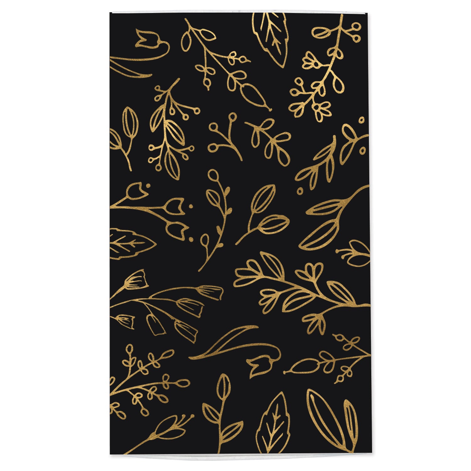 Large Black & Gold Floral Match Box