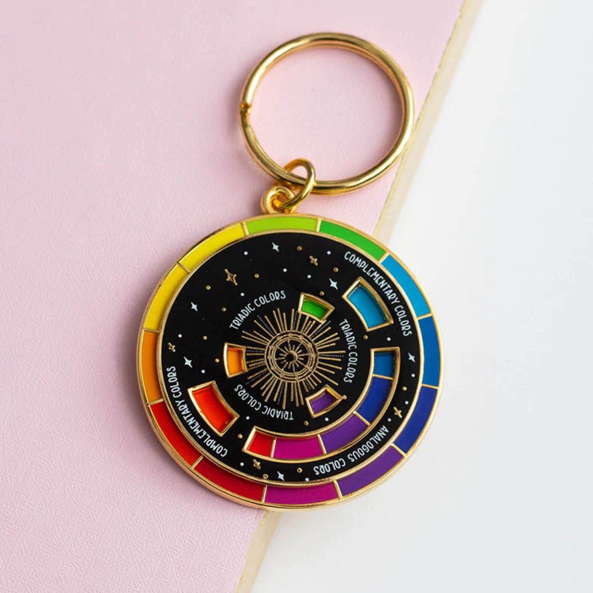 Interactive Color Wheel Spinning Keychain
