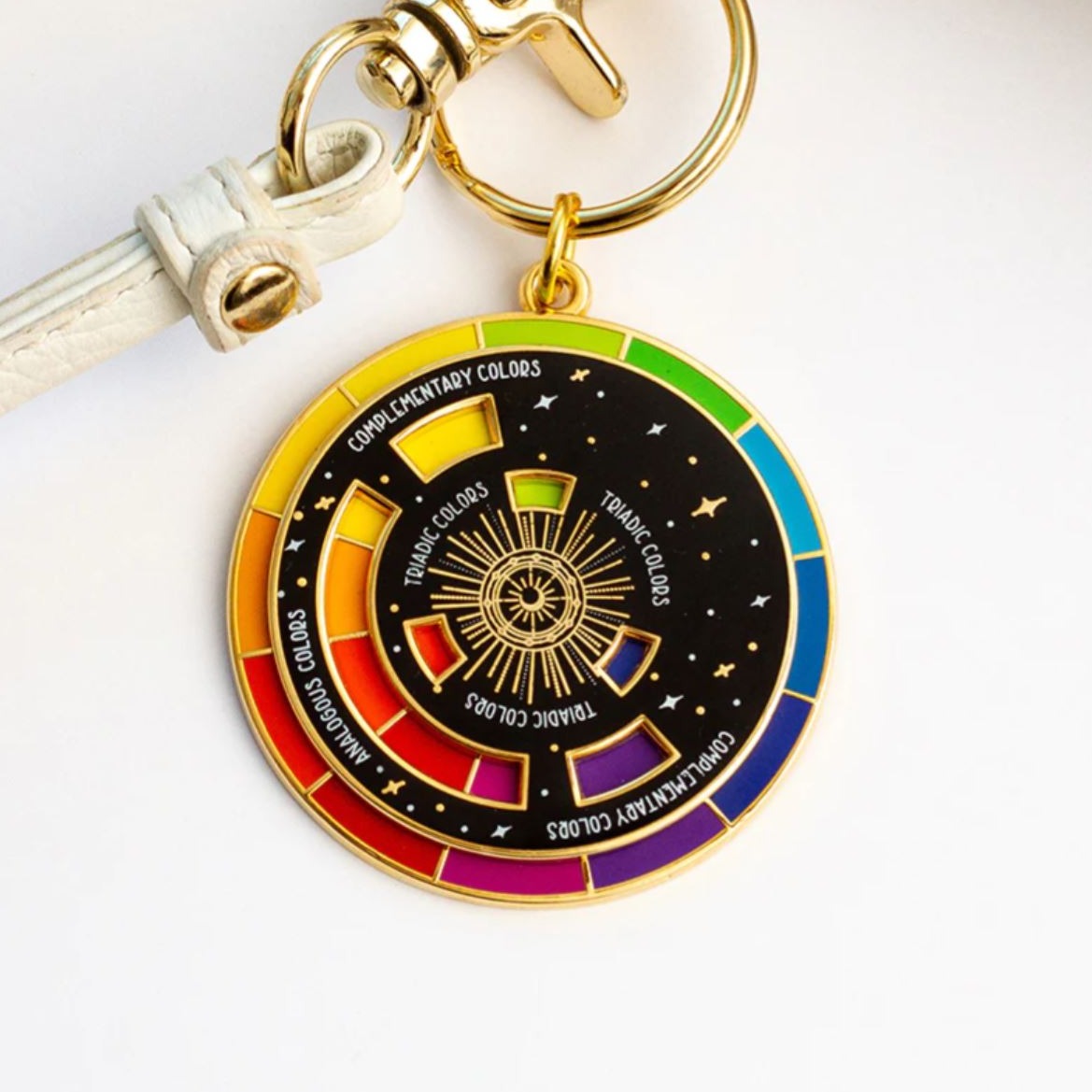 Interactive Color Wheel Spinning Keychain