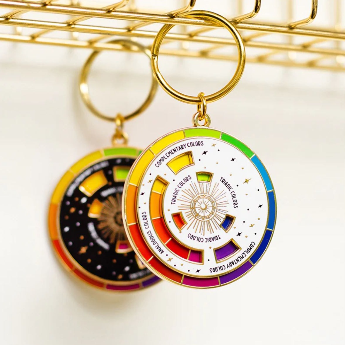 Interactive Color Wheel Spinning Keychain