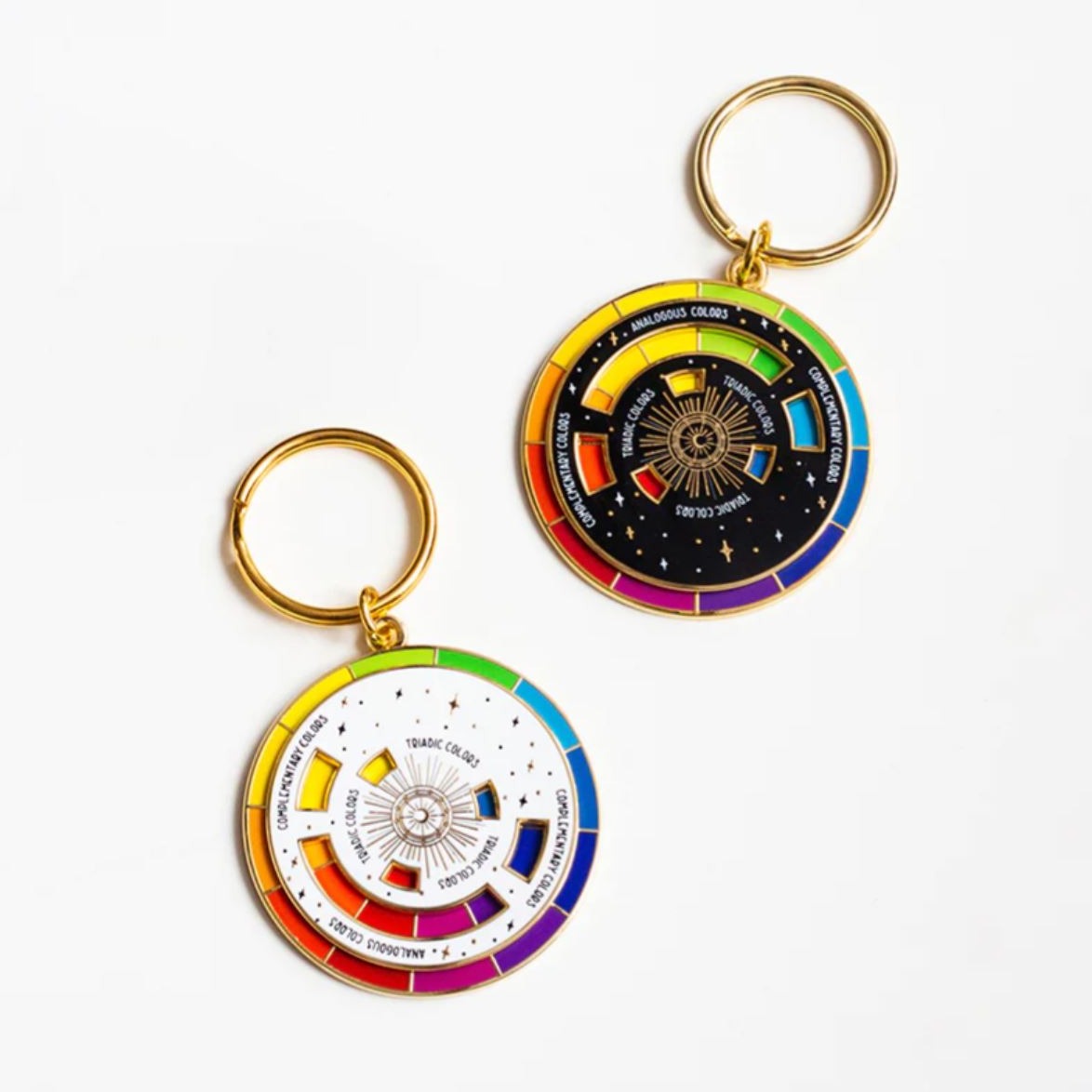 Interactive Color Wheel Spinning Keychain