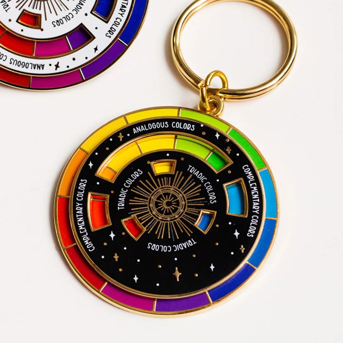 Interactive Color Wheel Spinning Keychain