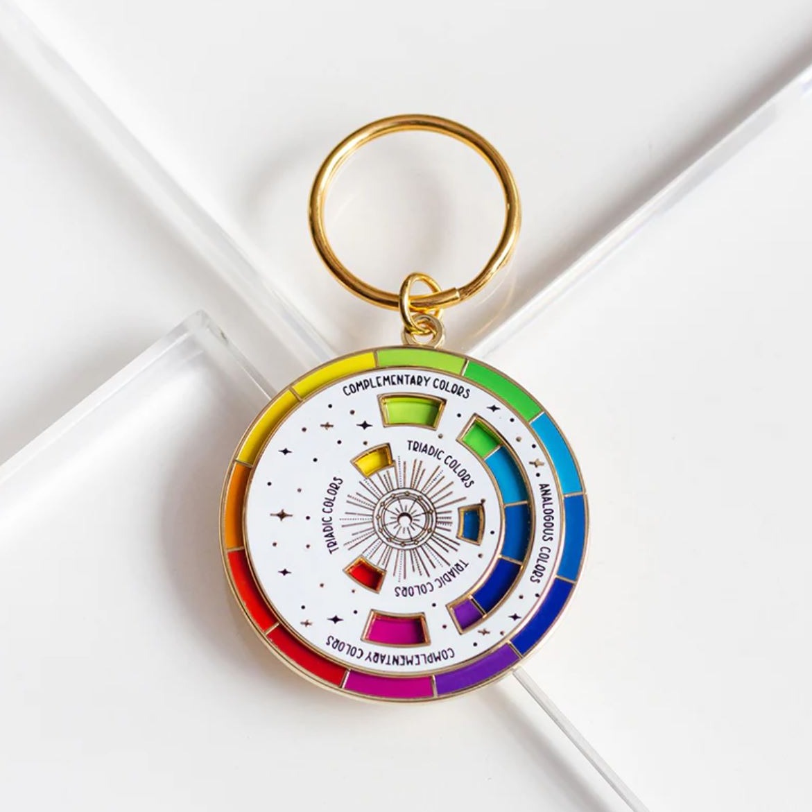 Interactive Color Wheel Spinning Keychain