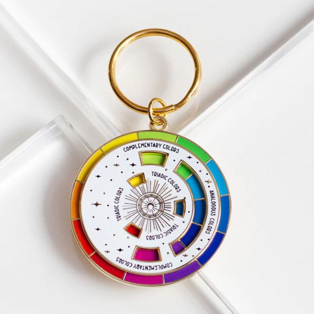 Interactive Color Wheel Spinning Keychain