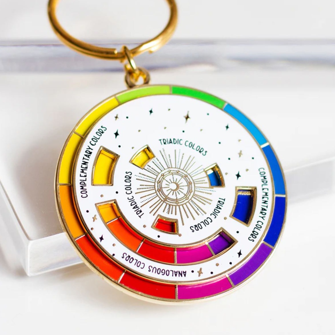Interactive Color Wheel Spinning Keychain