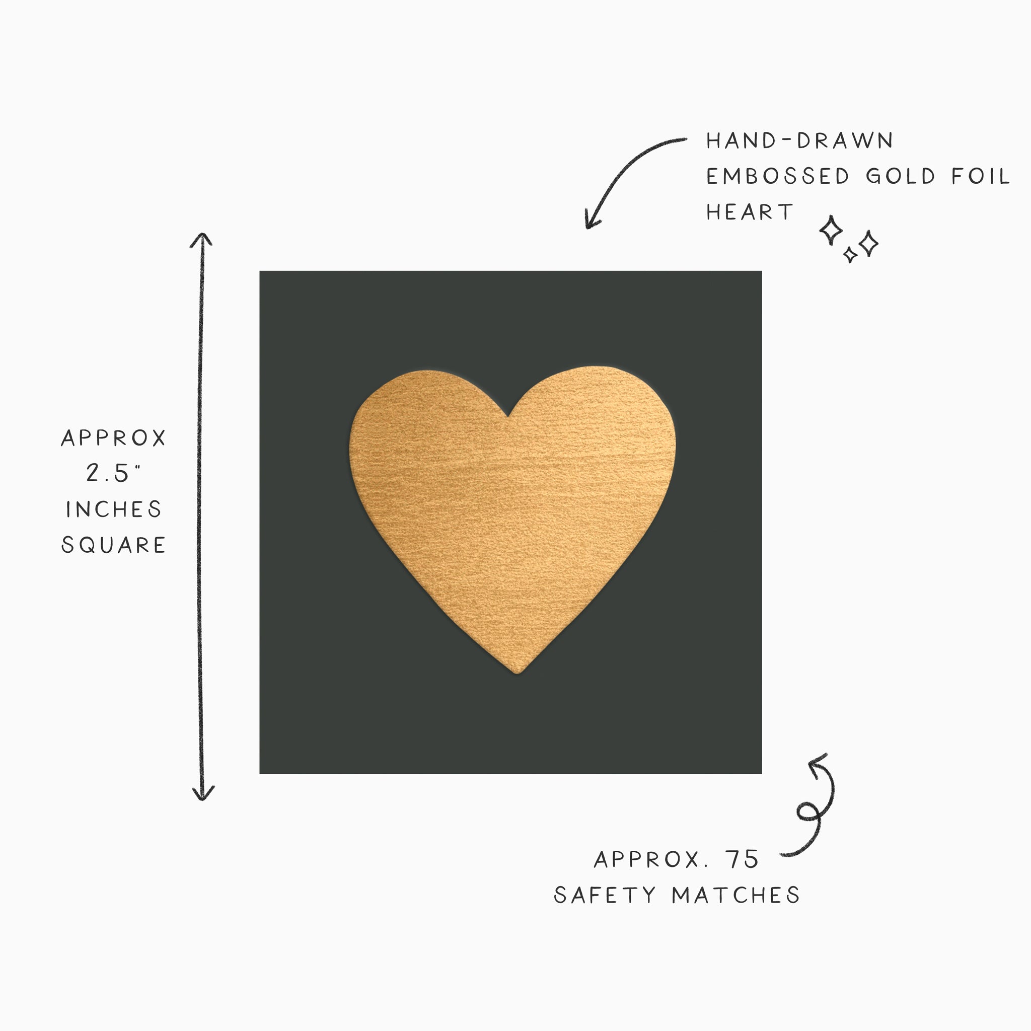 Embossed Gold Heart Match Box